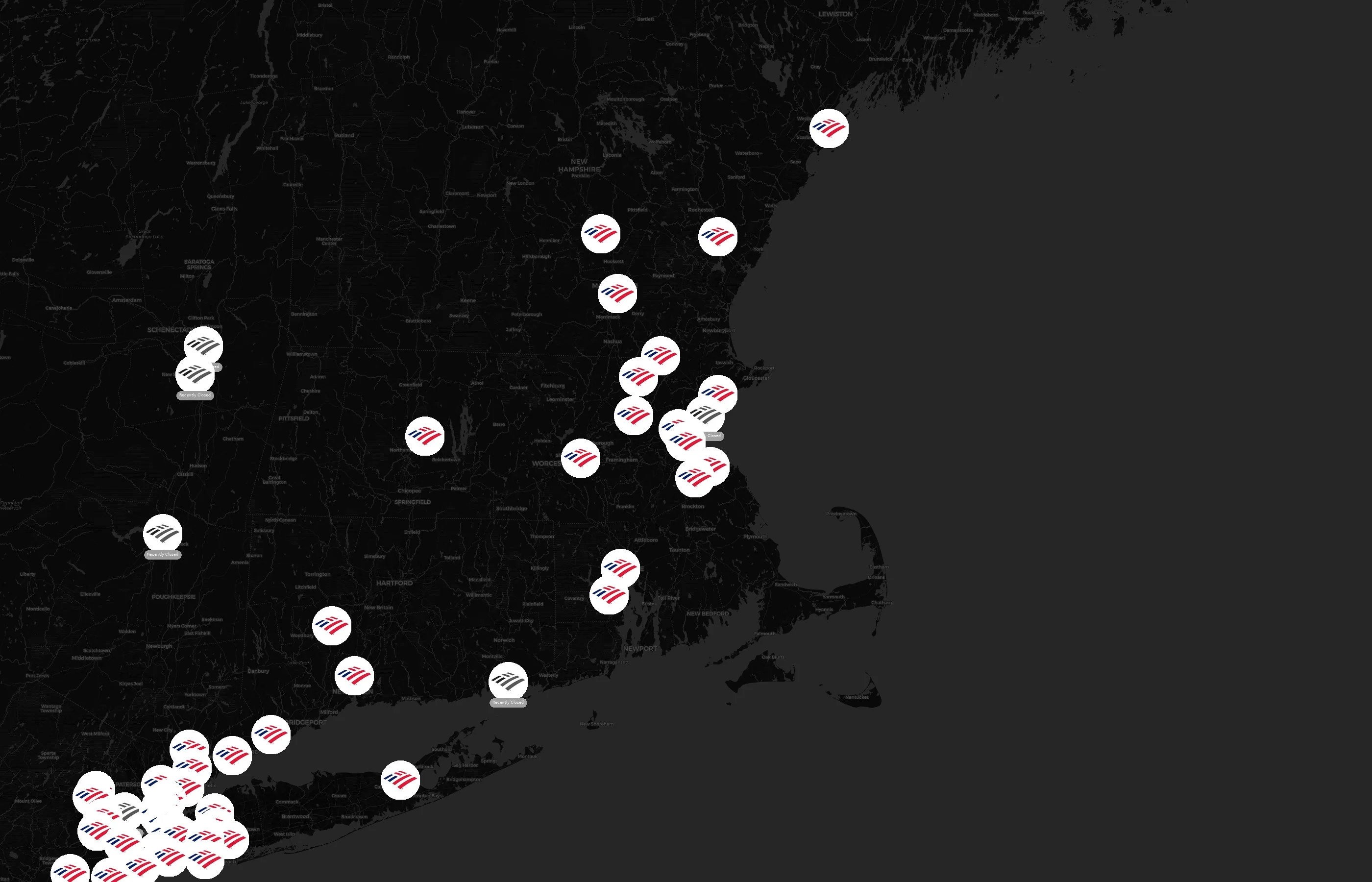 Bank of America city distribution