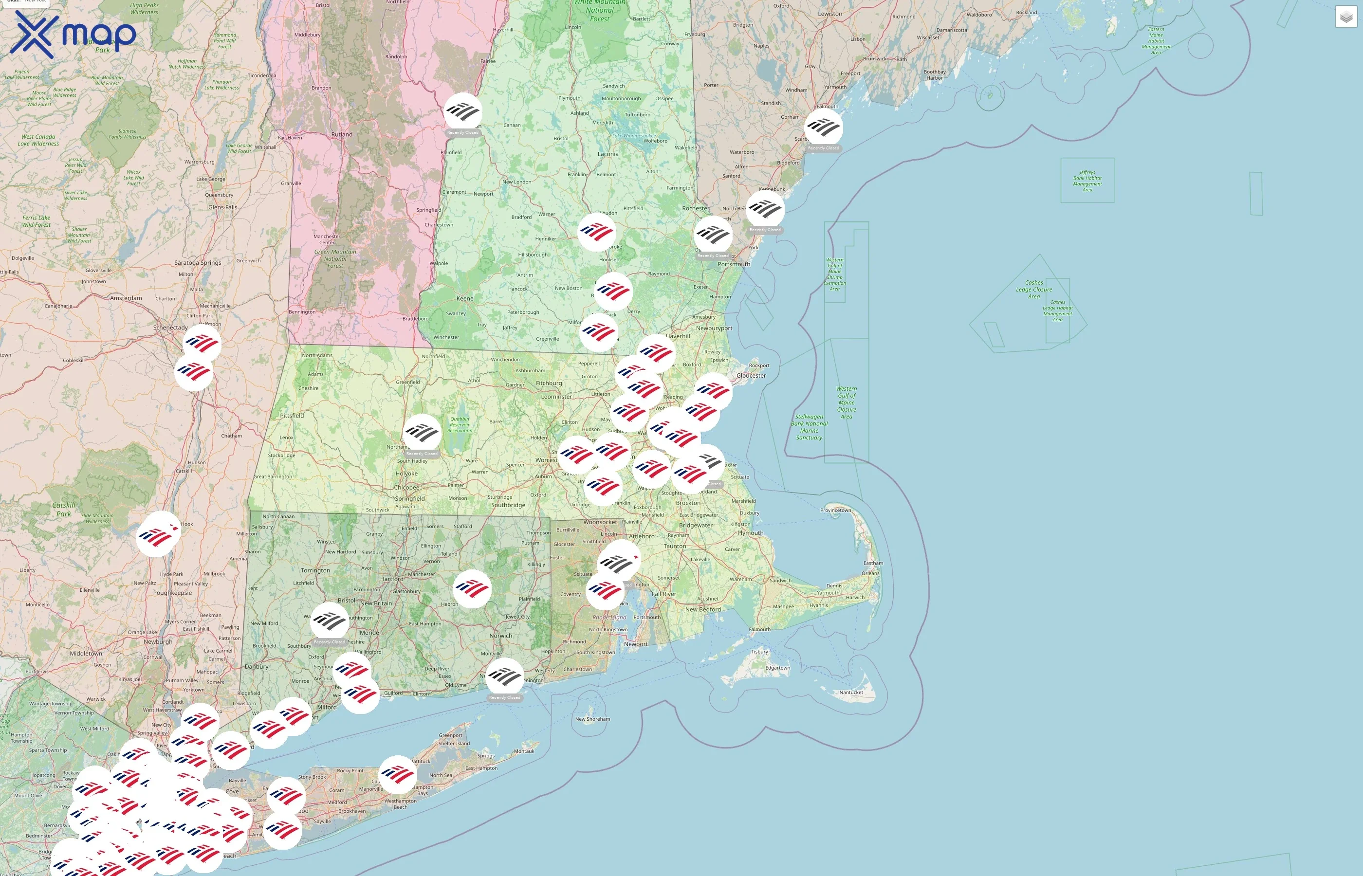 Bank of America street hotspots