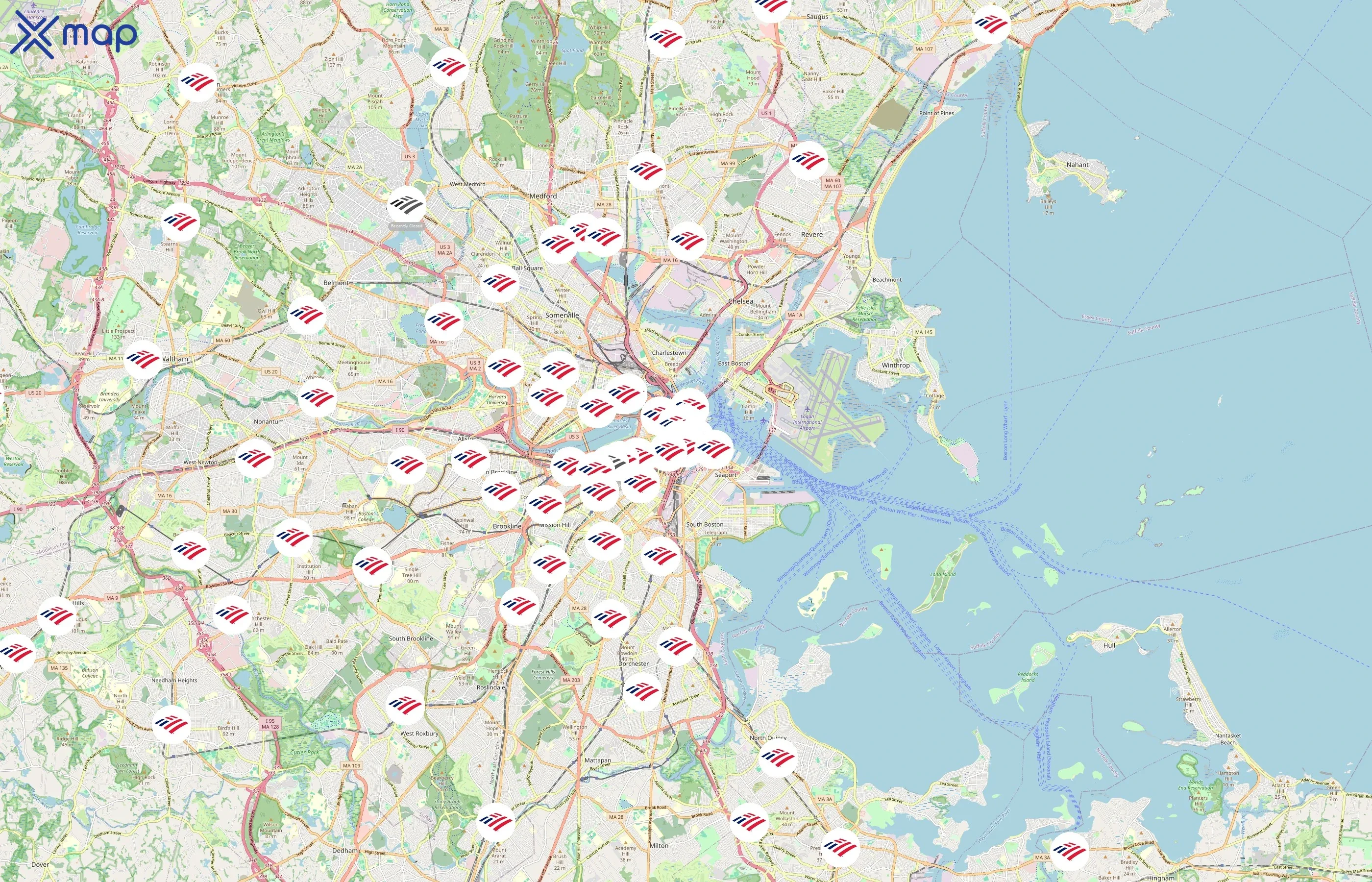 Bank of America area coverage