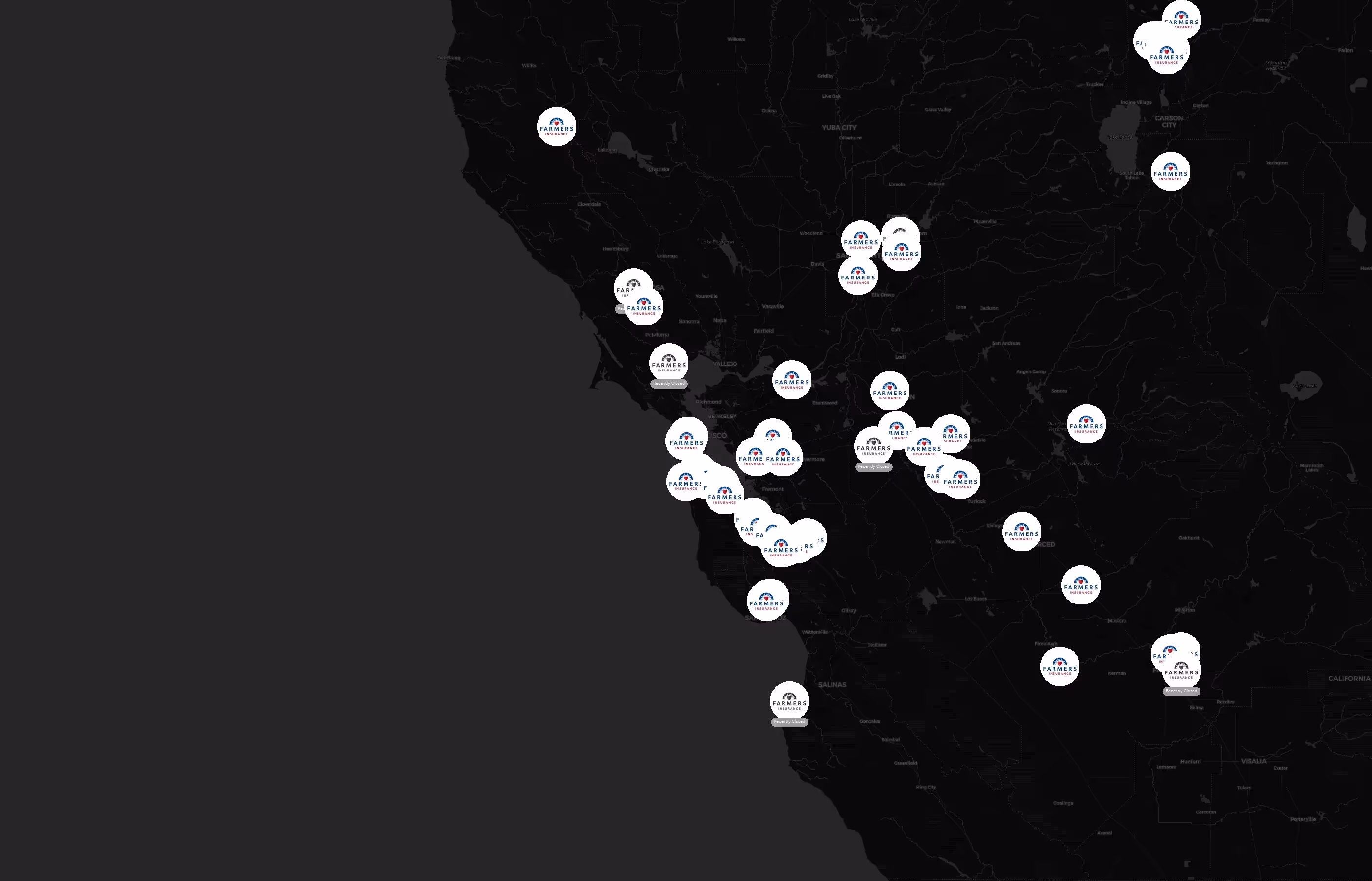 Farmers Insurance city distribution