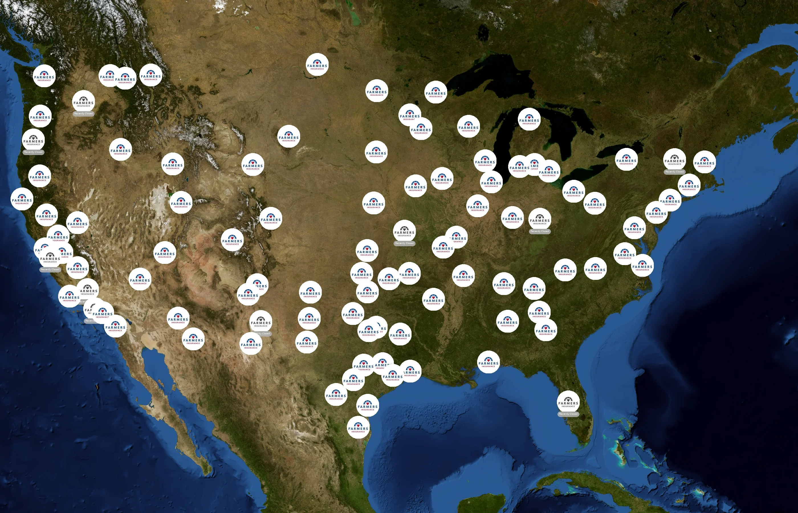 Farmers Insurance state distribution