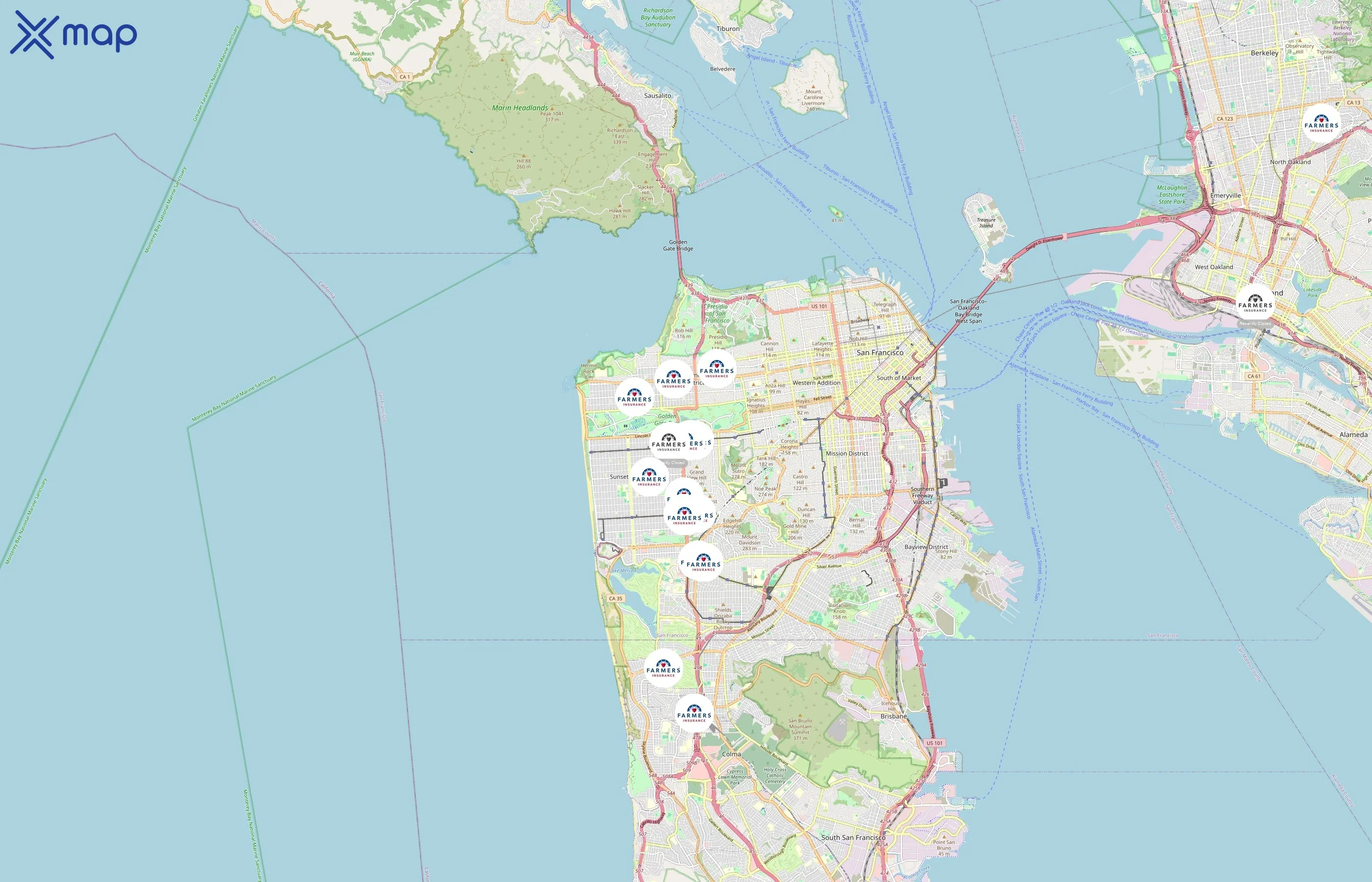 Farmers Insurance area coverage