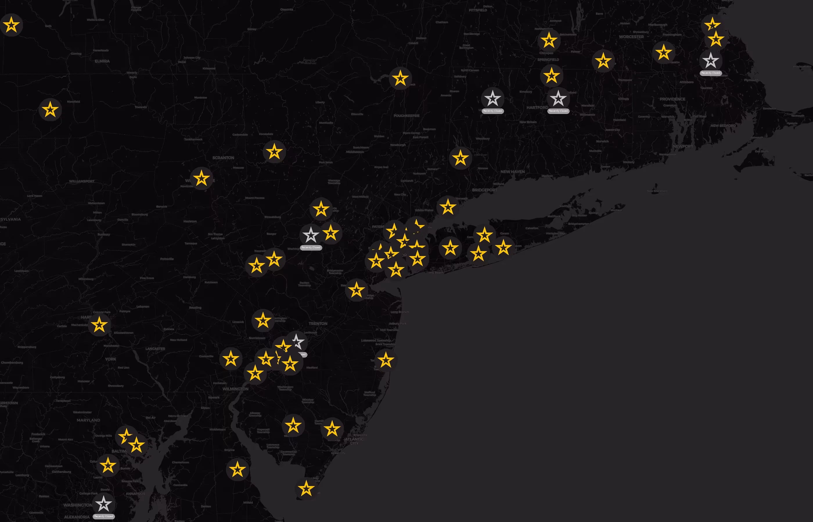 U.S. Army city distribution