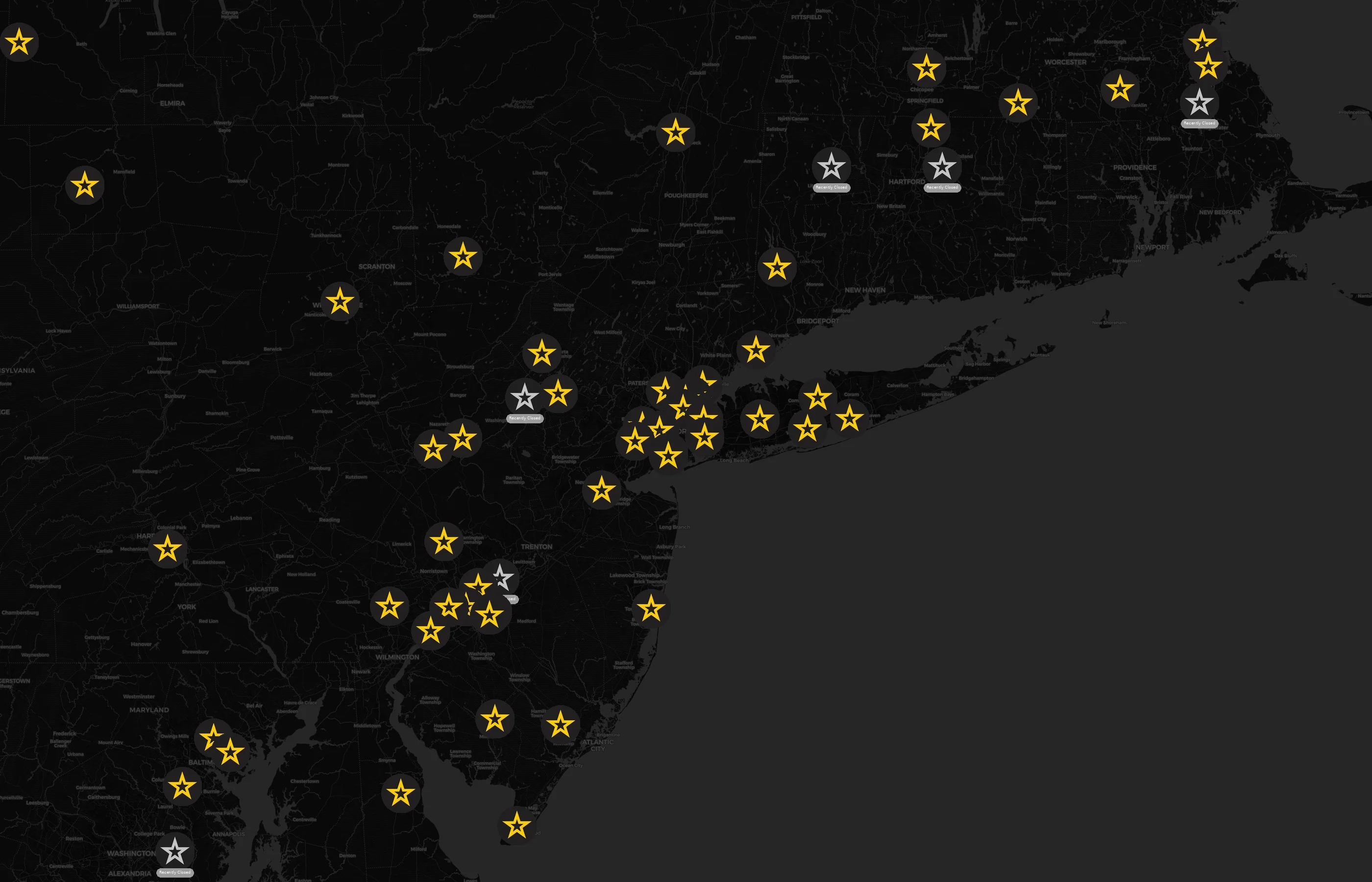 U.S. Army city distribution