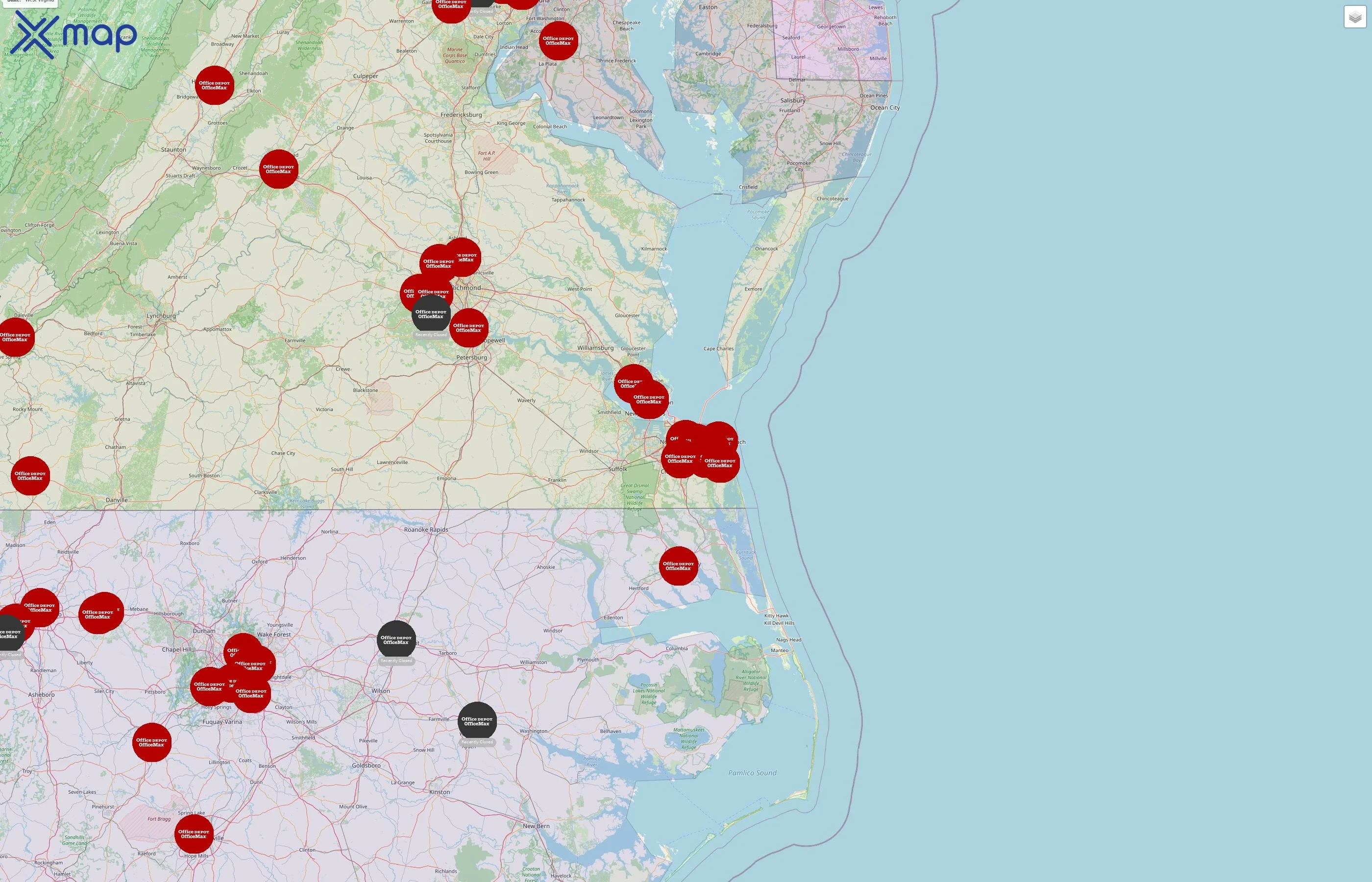 Office Depot street hotspots