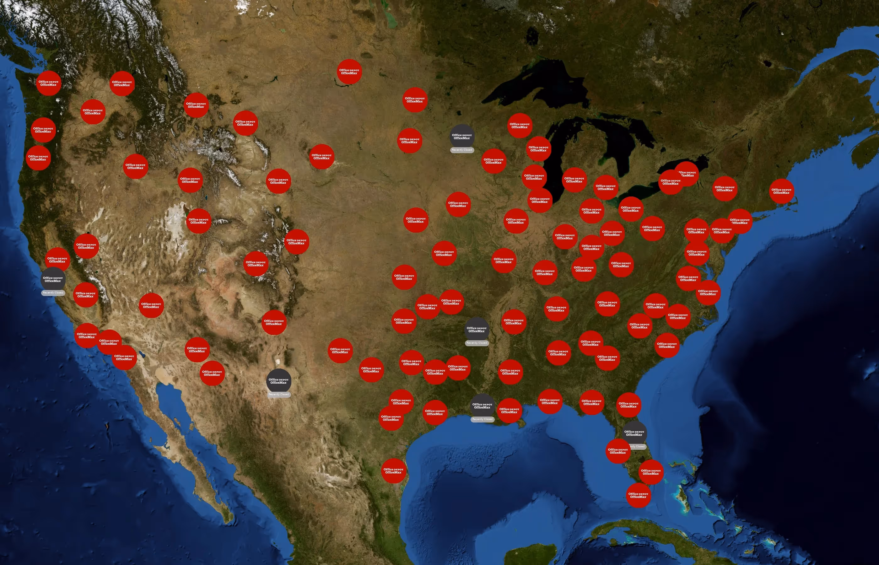Office Depot state distribution