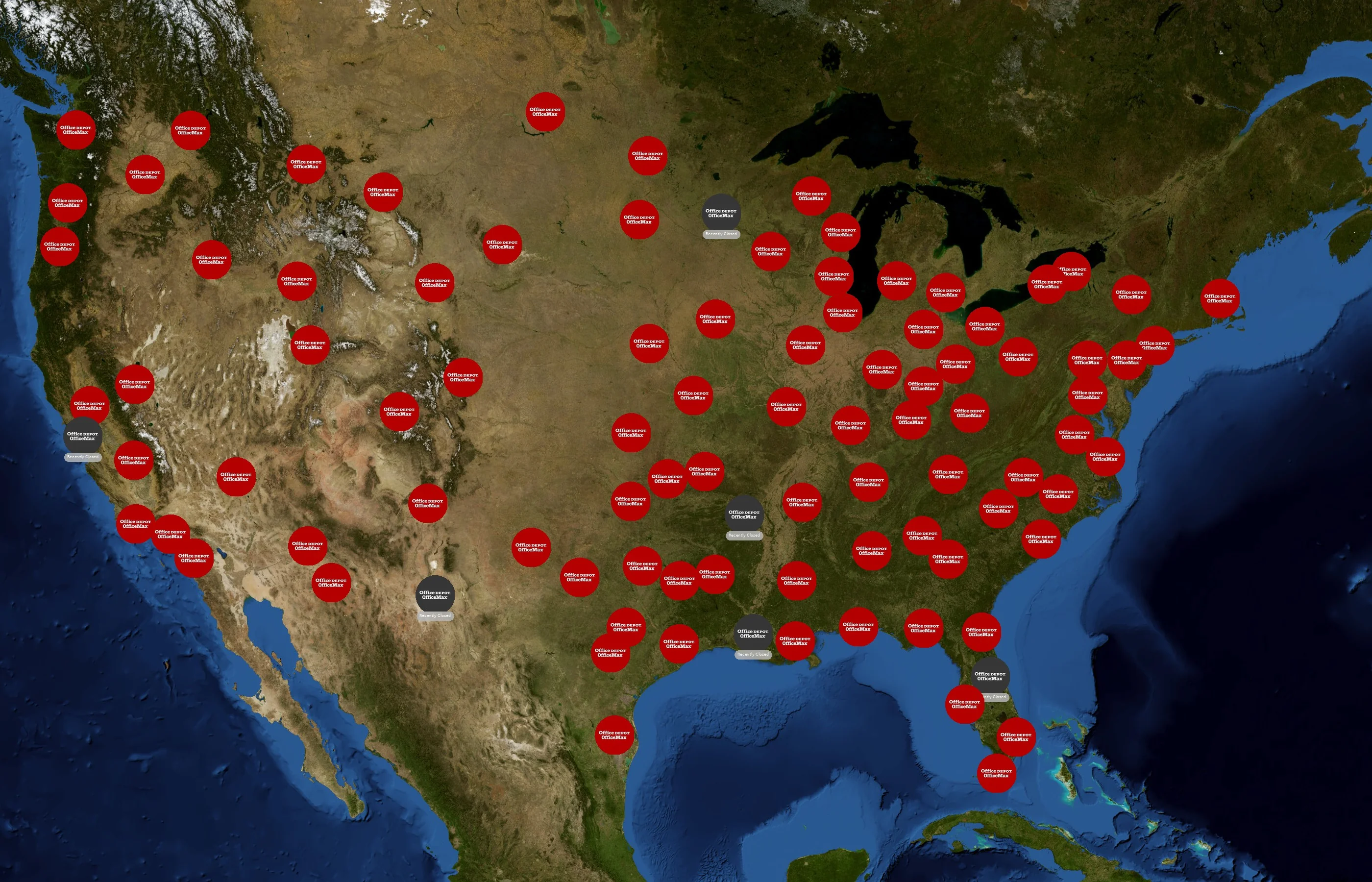 Office Depot state distribution