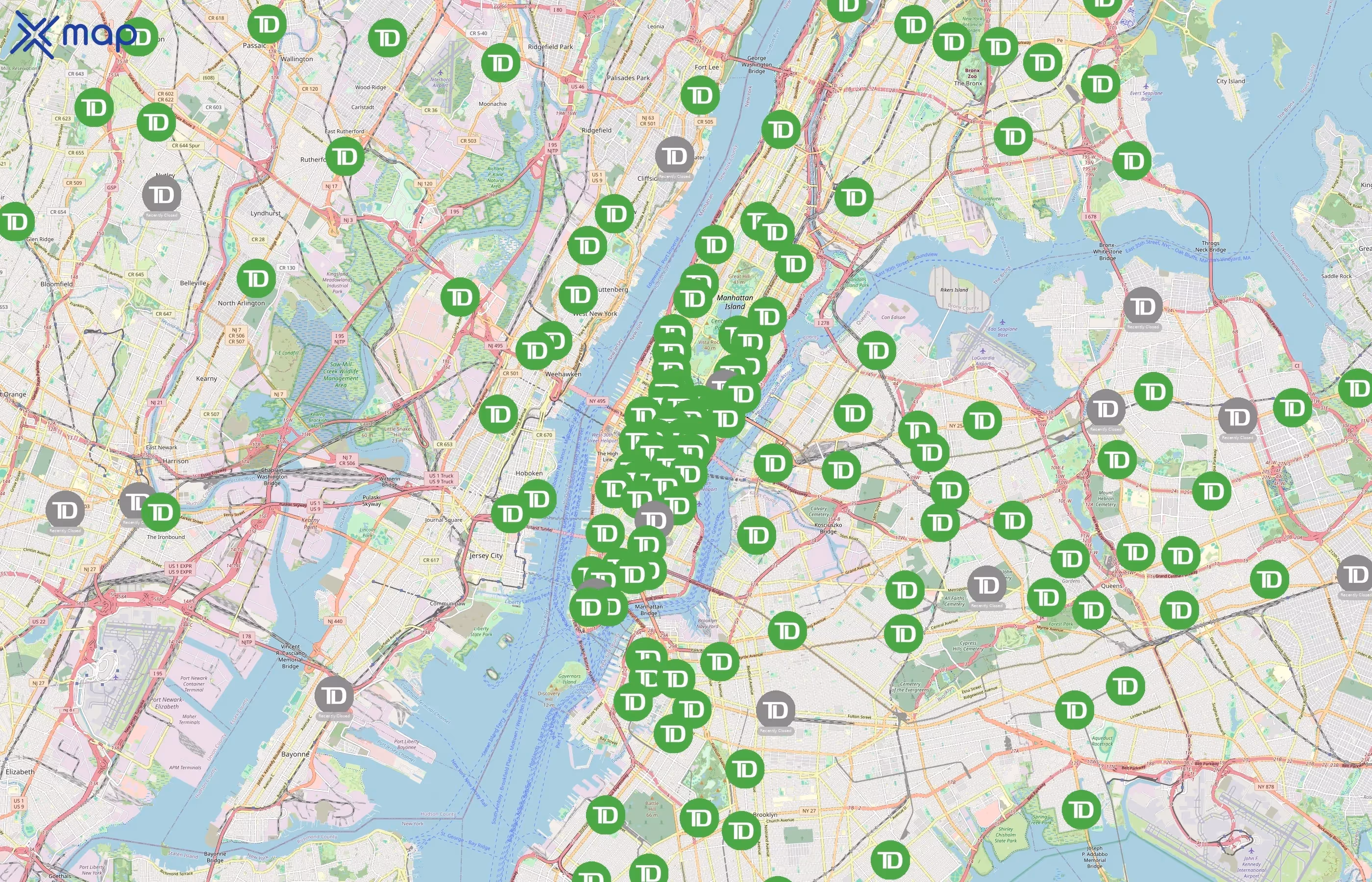 TD Bank area coverage