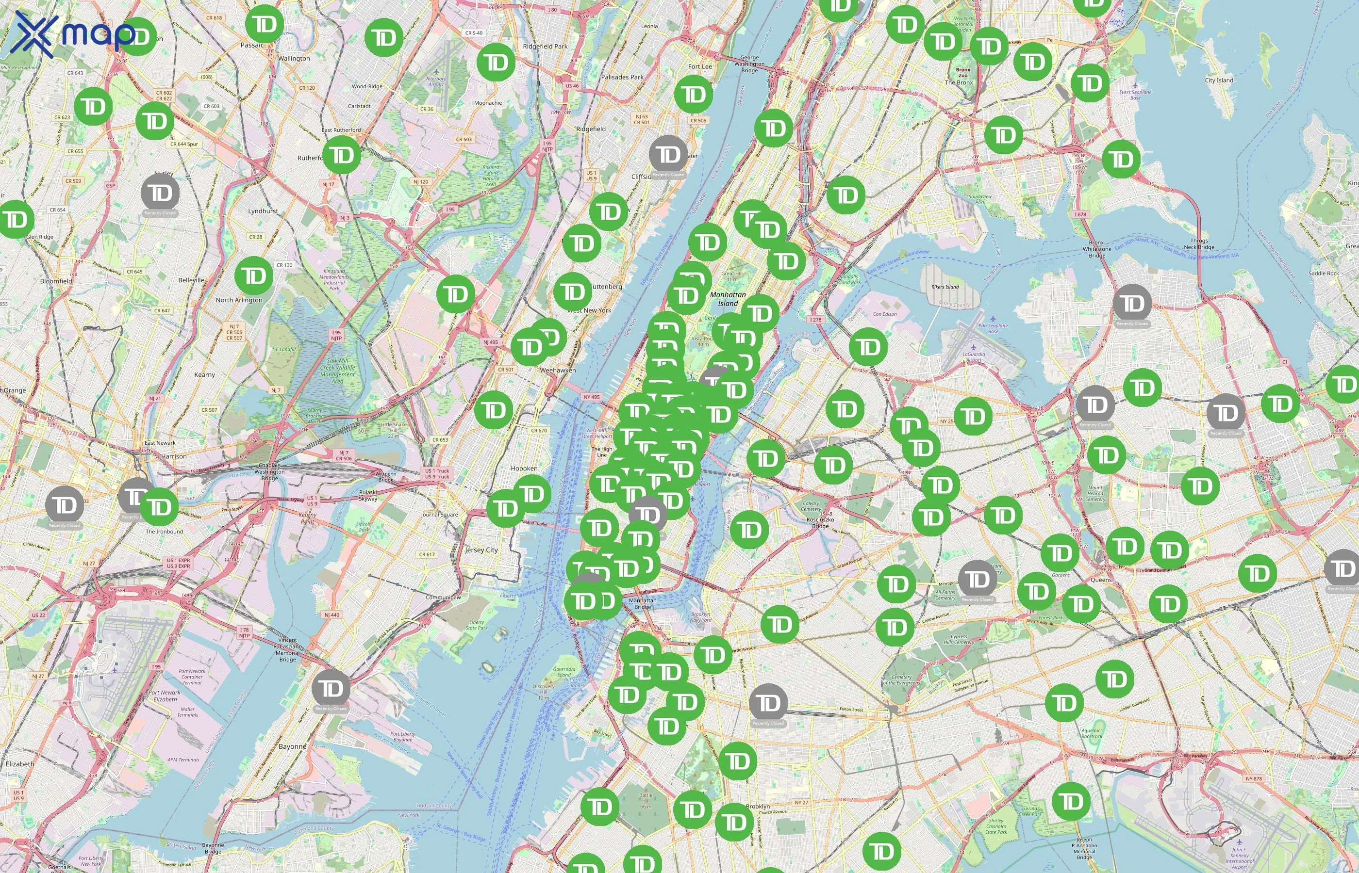 TD Bank area coverage