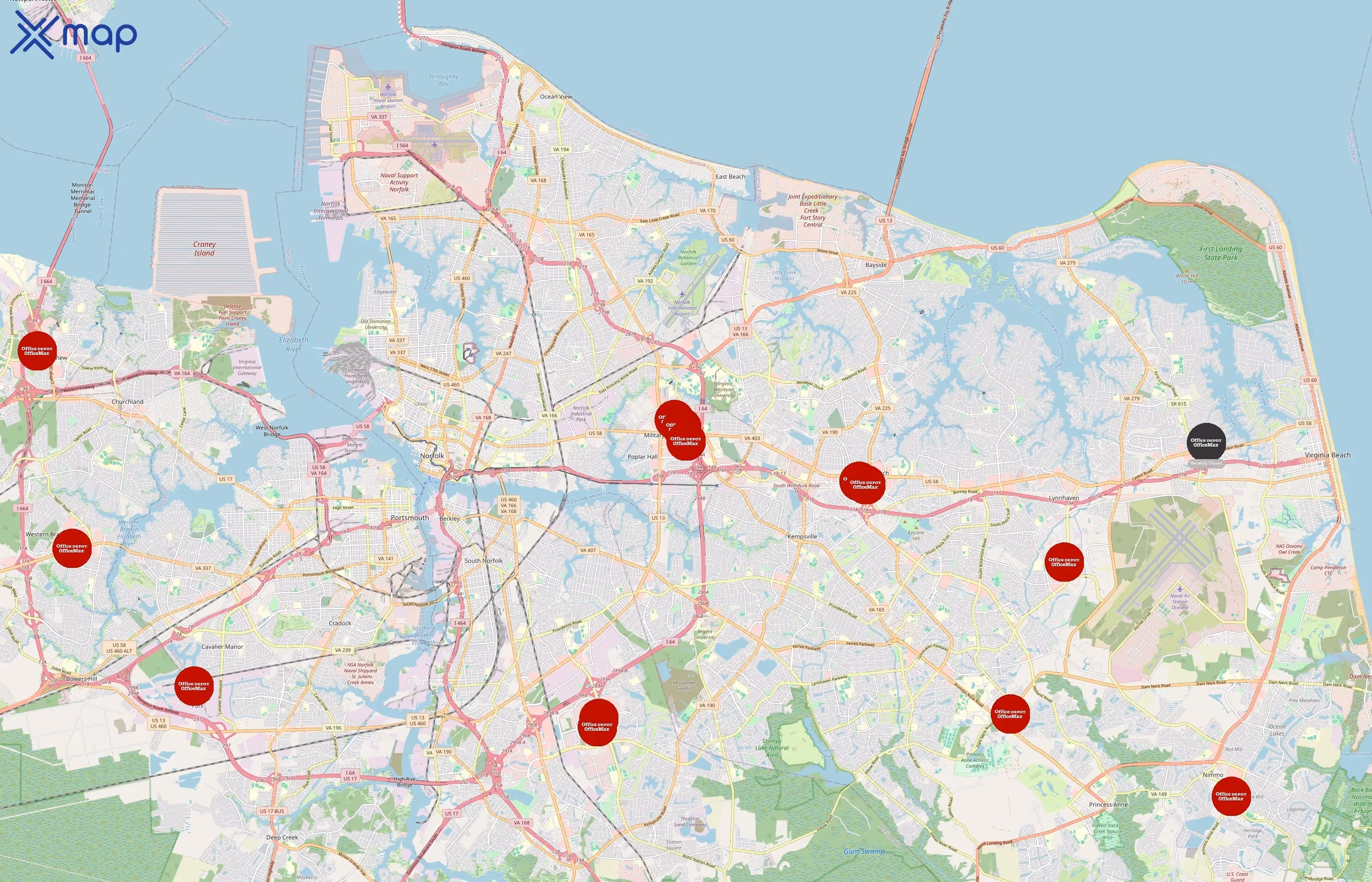 Office Depot area coverage