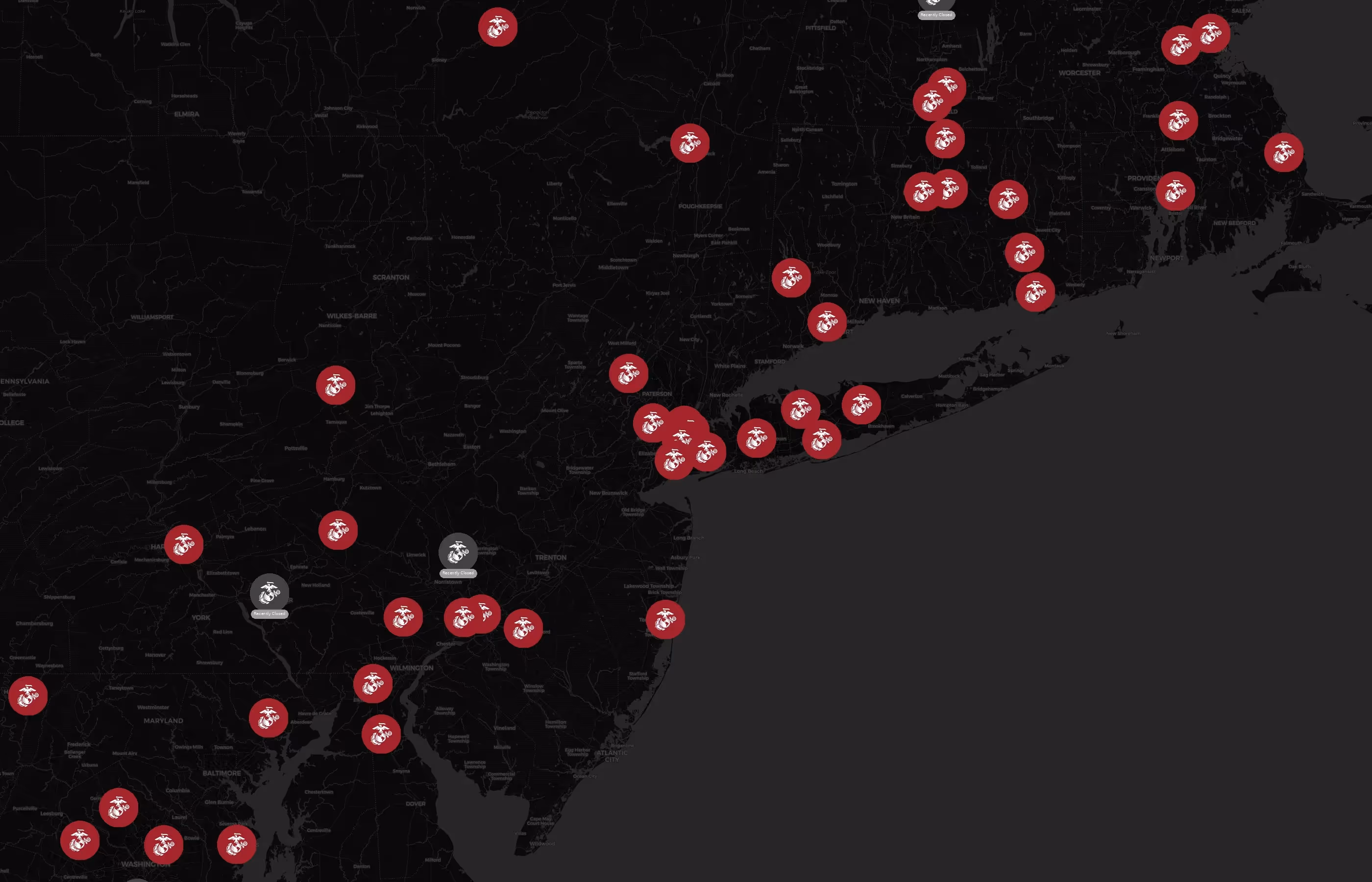 United States Marine Corps city distribution