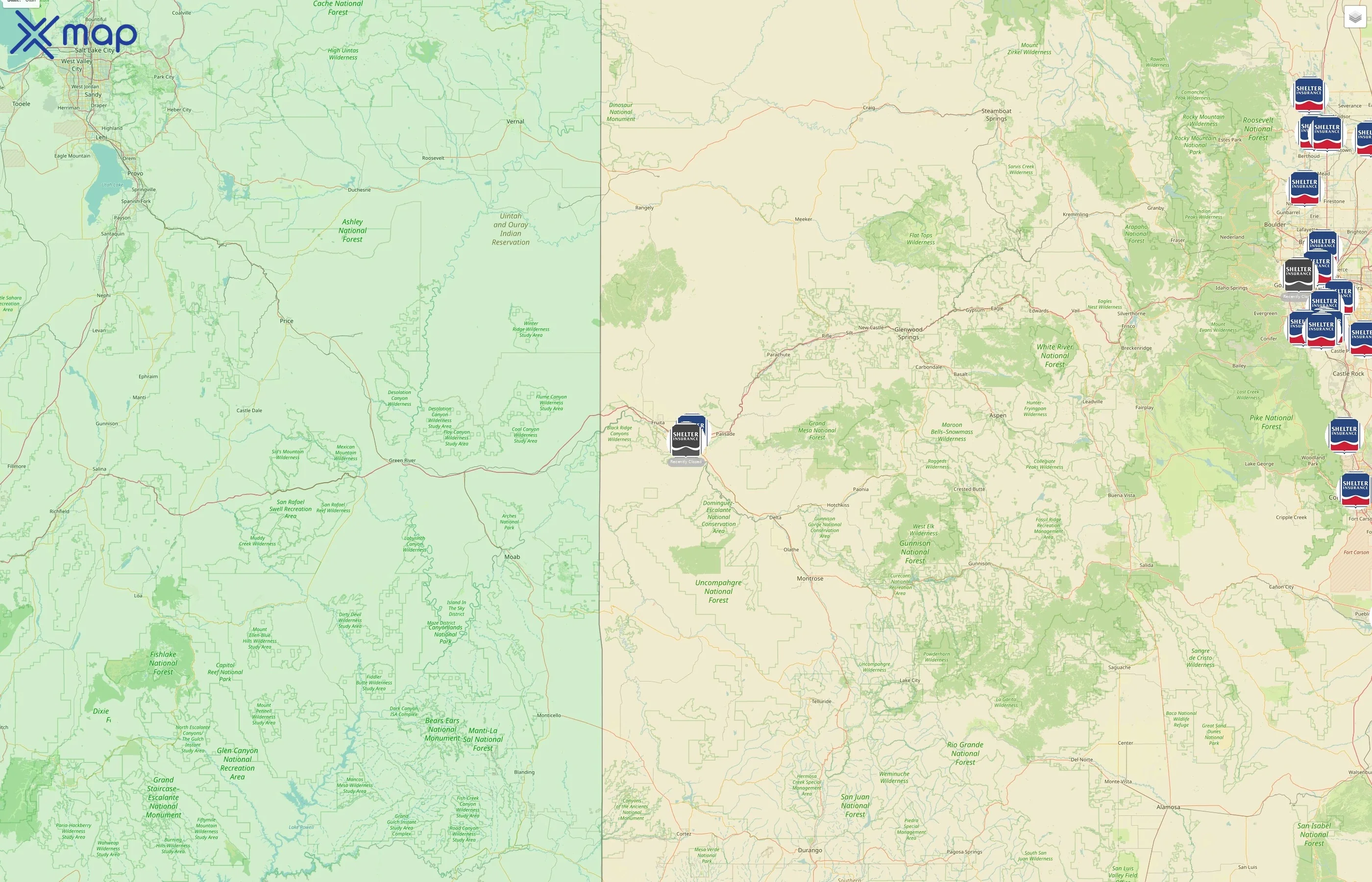 Shelter Insurance street hotspots