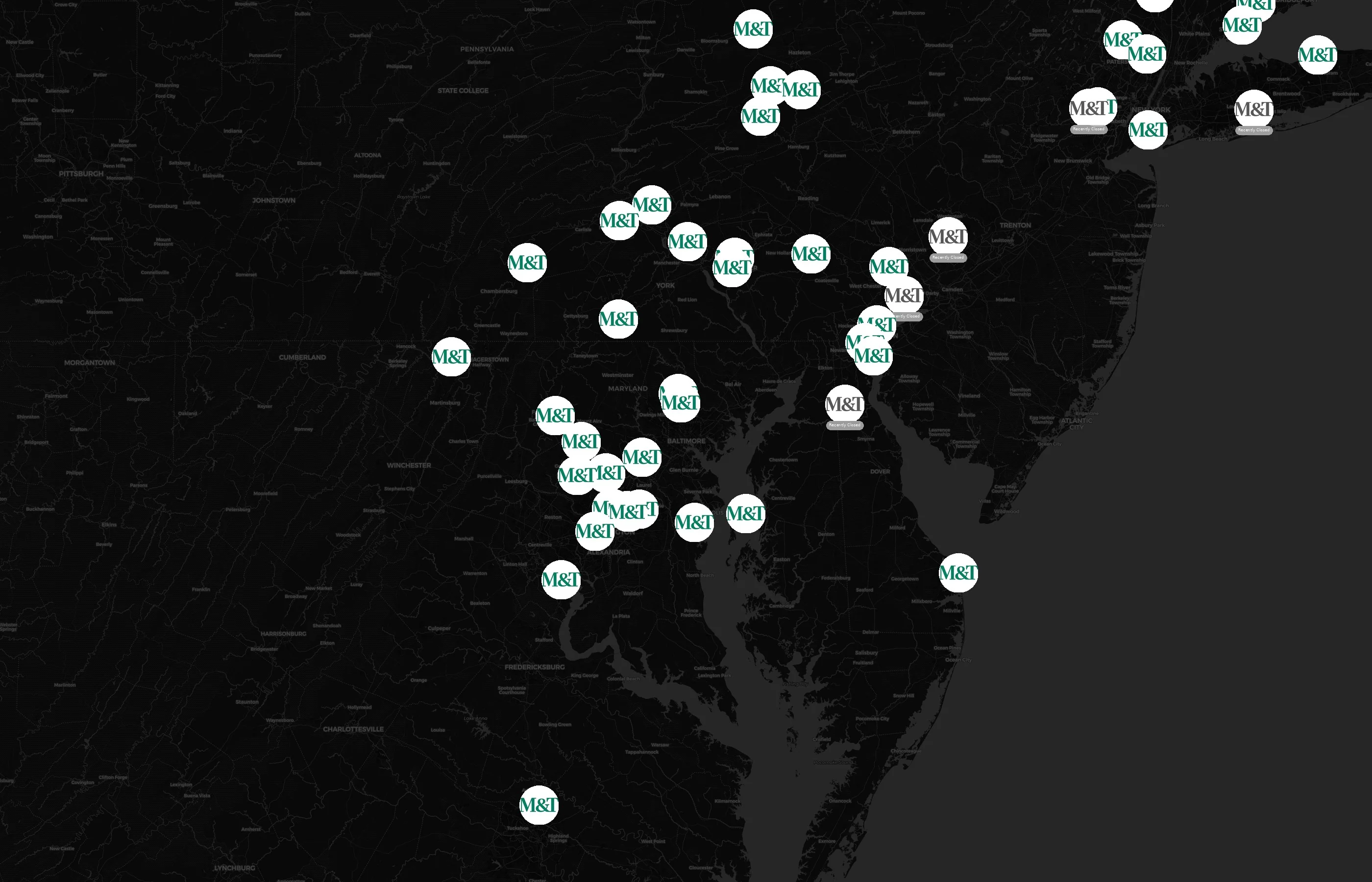 M&T Bank city distribution