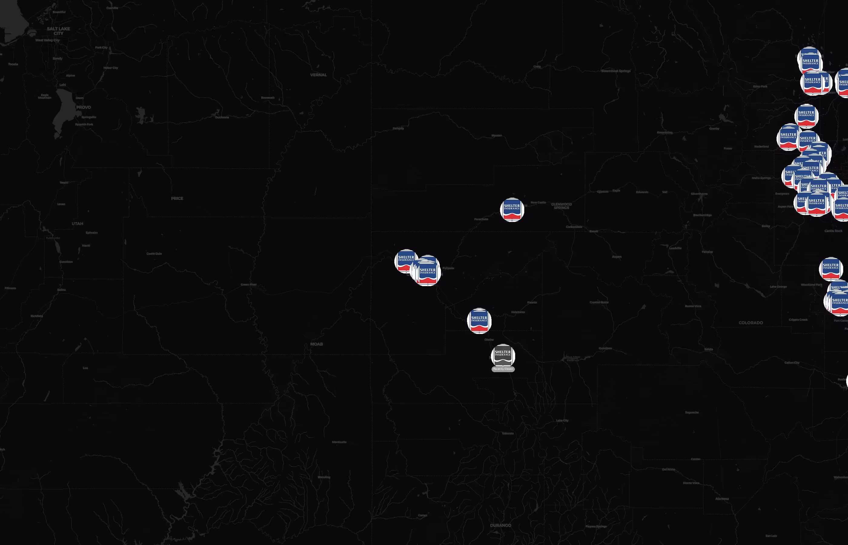 Shelter Insurance city distribution