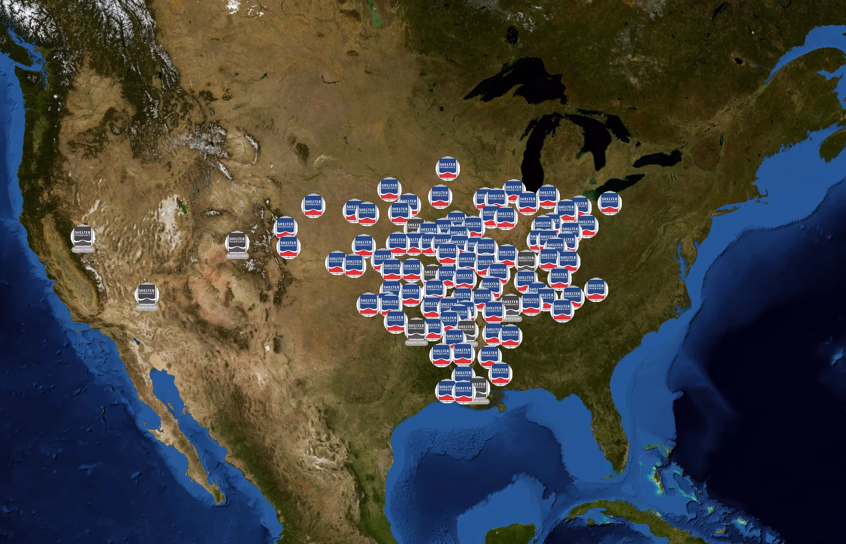 Shelter Insurance state distribution
