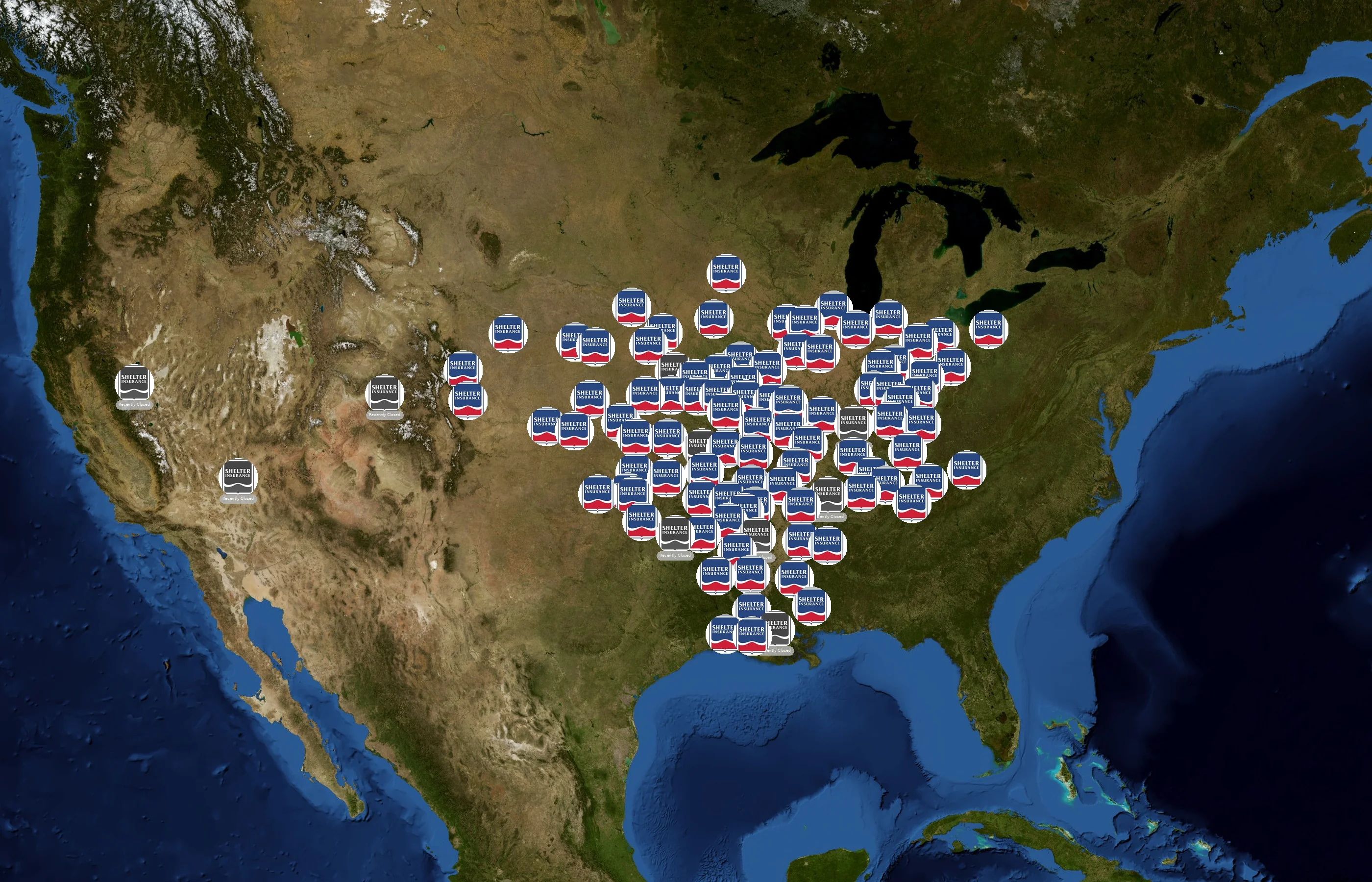 Shelter Insurance state distribution