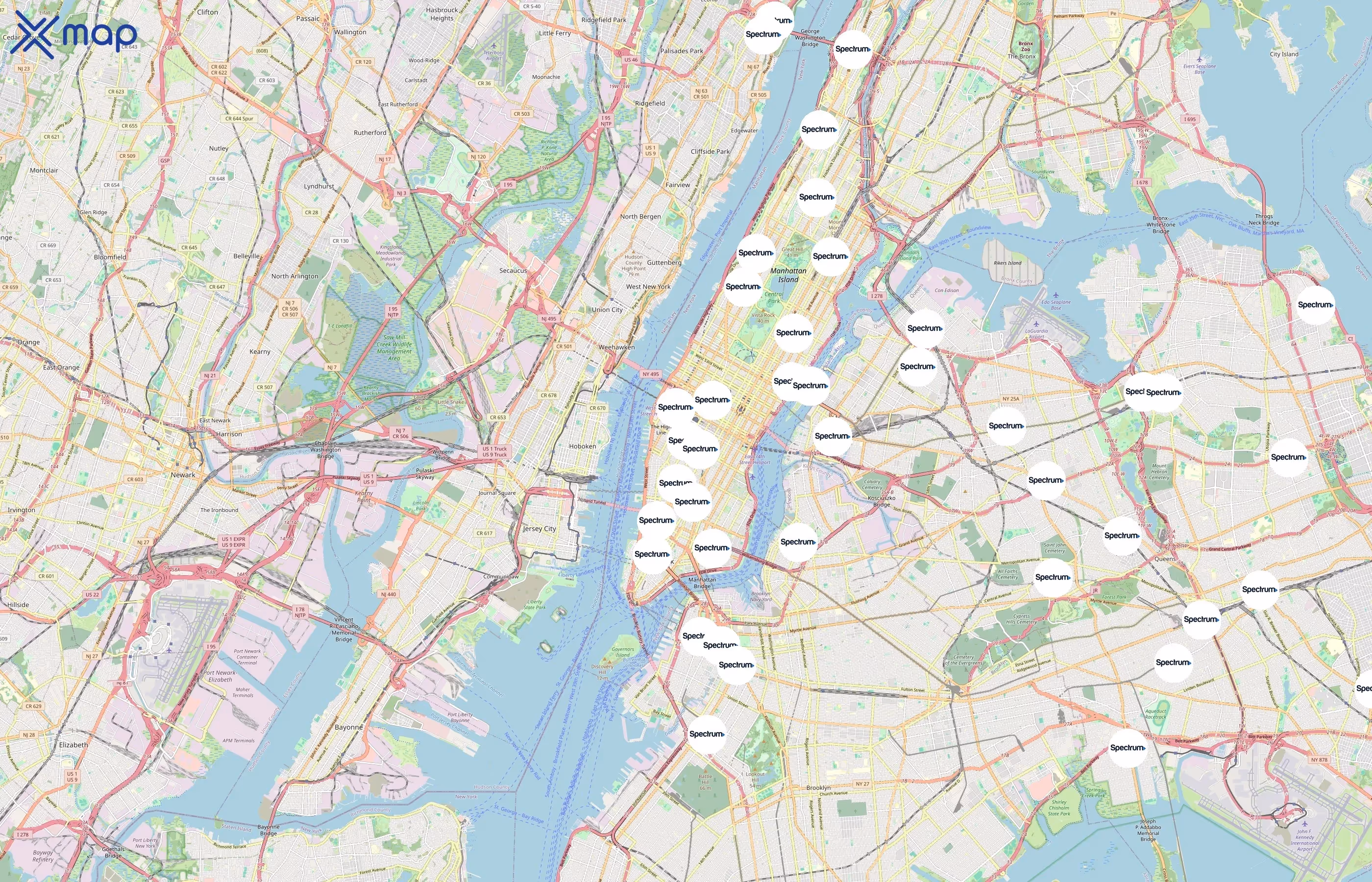 Spectrum area coverage