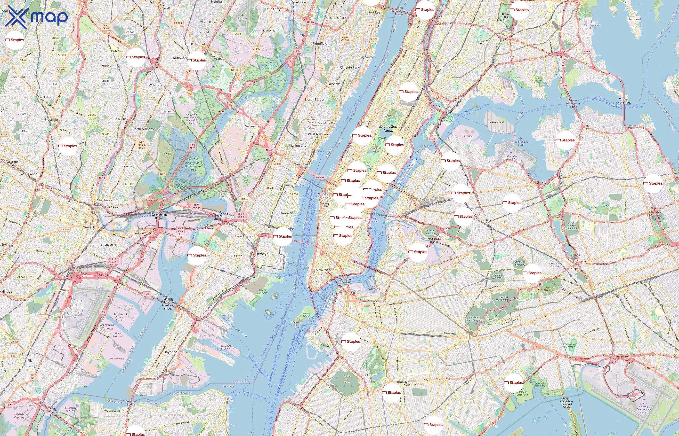Staples area coverage