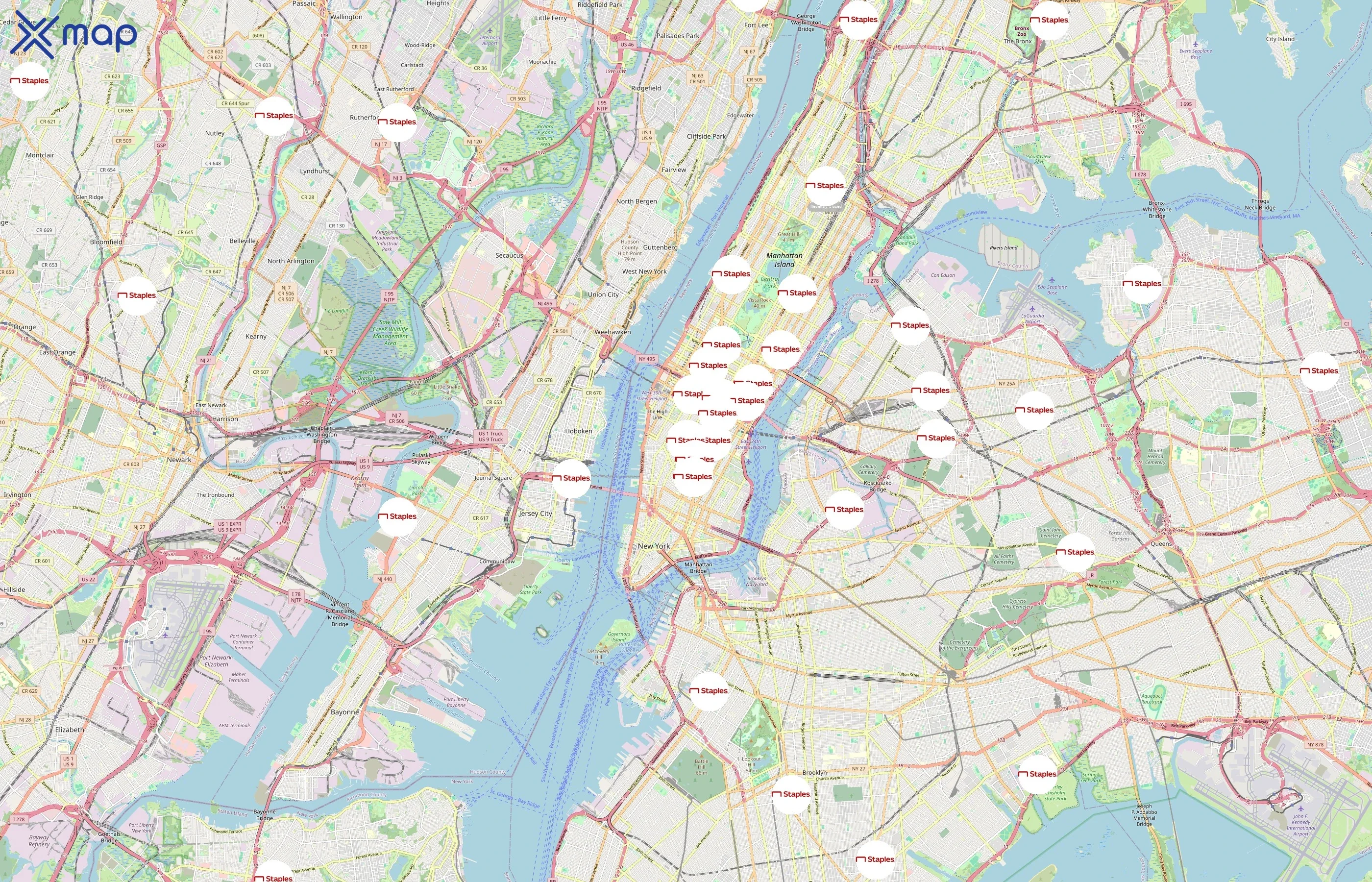 Staples area coverage