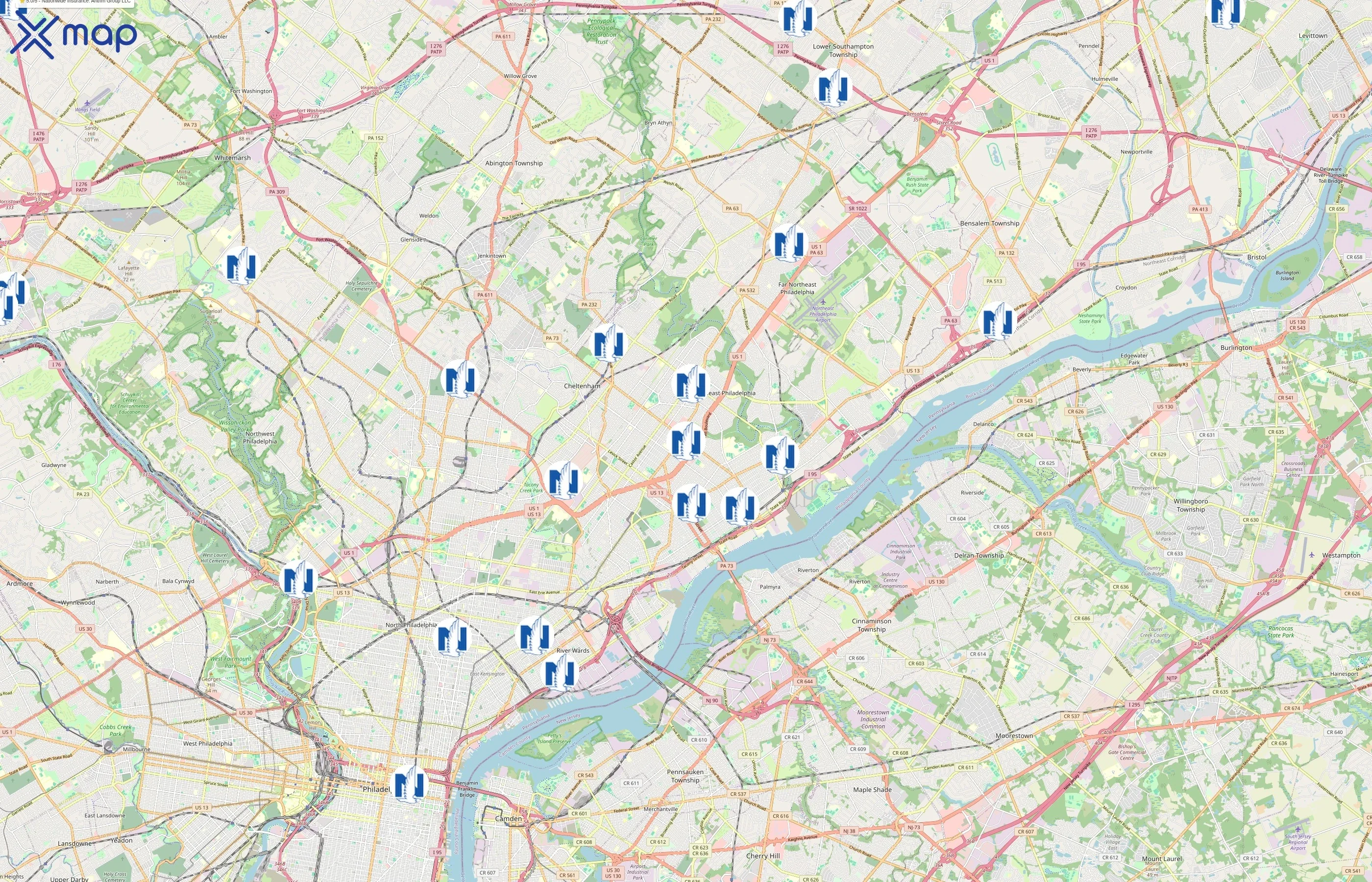 Nationwide area coverage