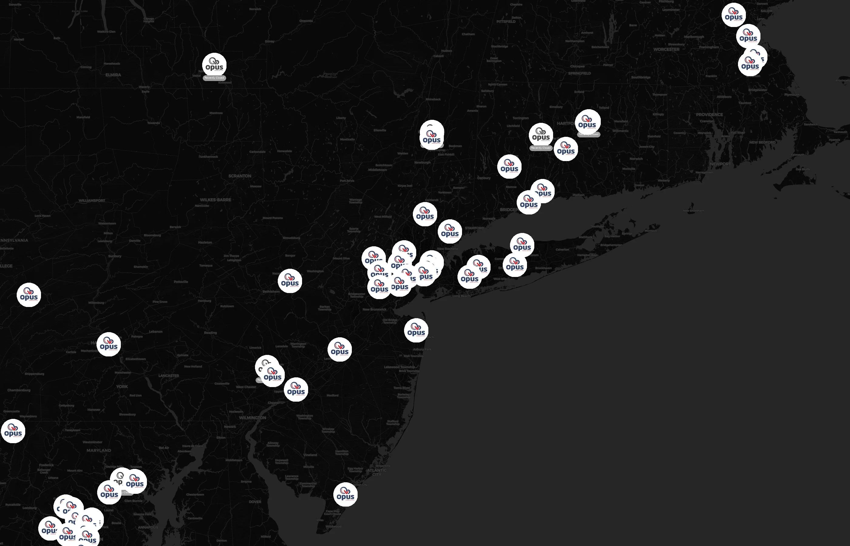 Opus Virtual Offices city distribution