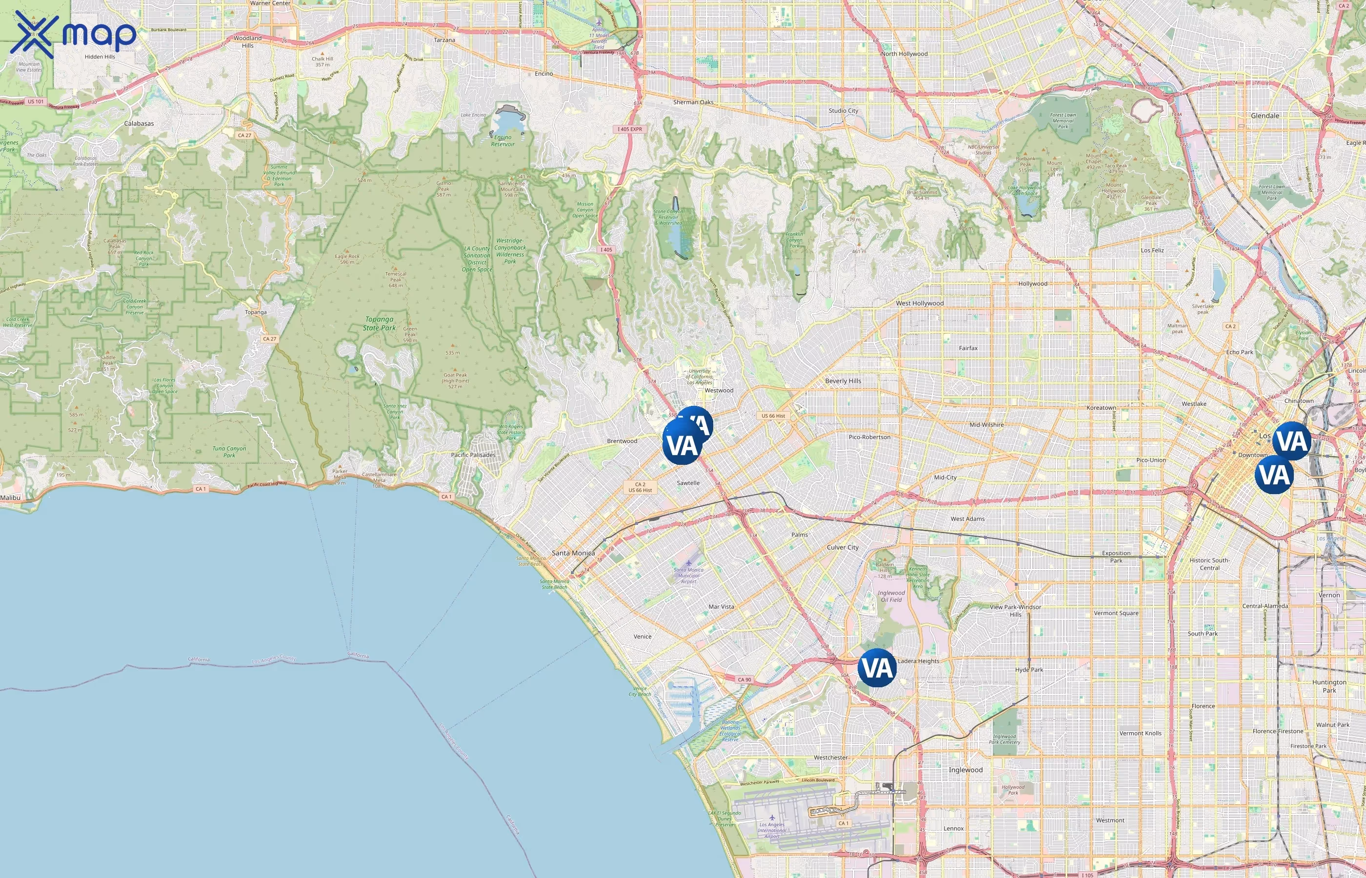 United States Department of Veterans Affairs area coverage