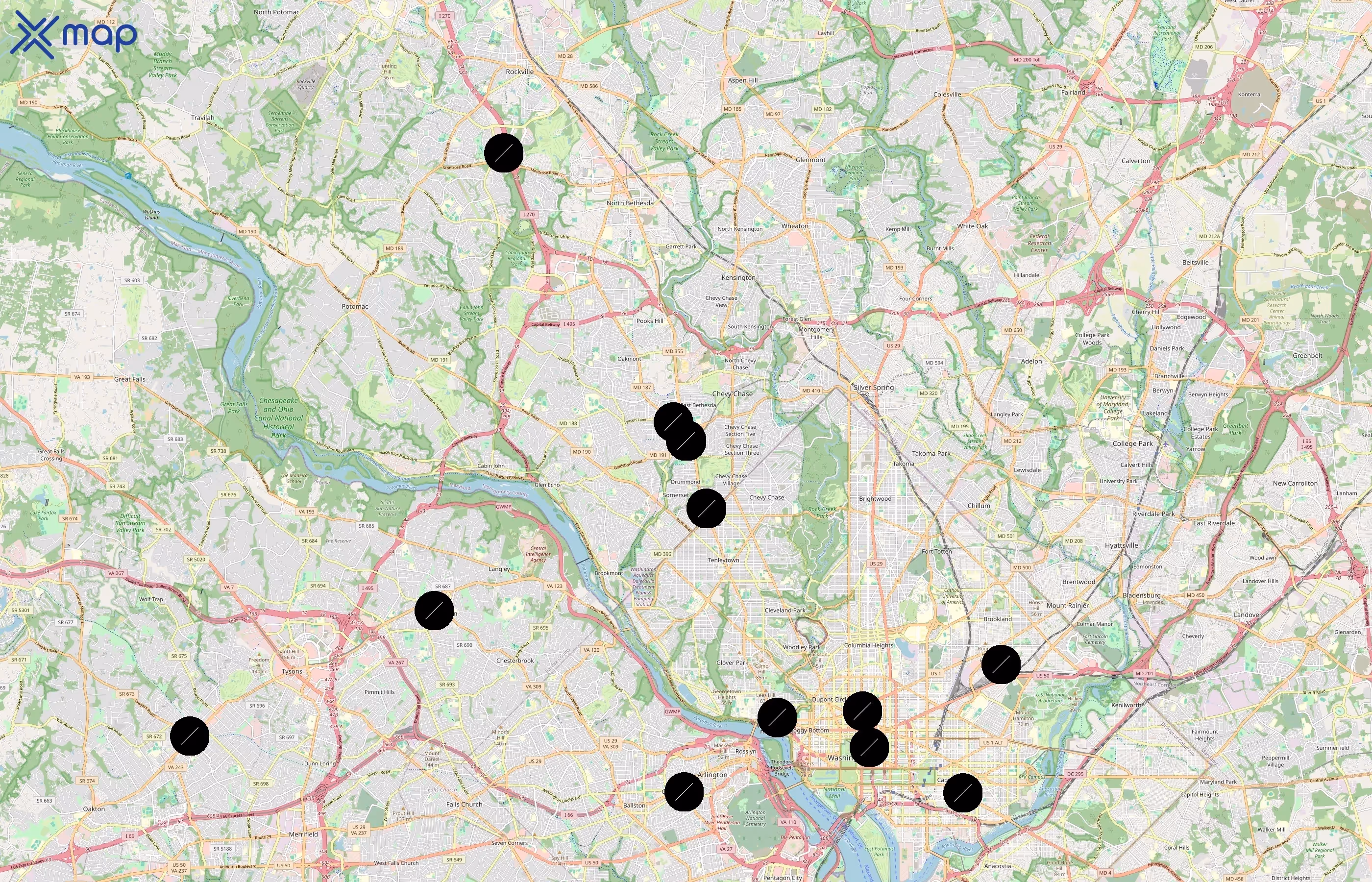 Compass area coverage
