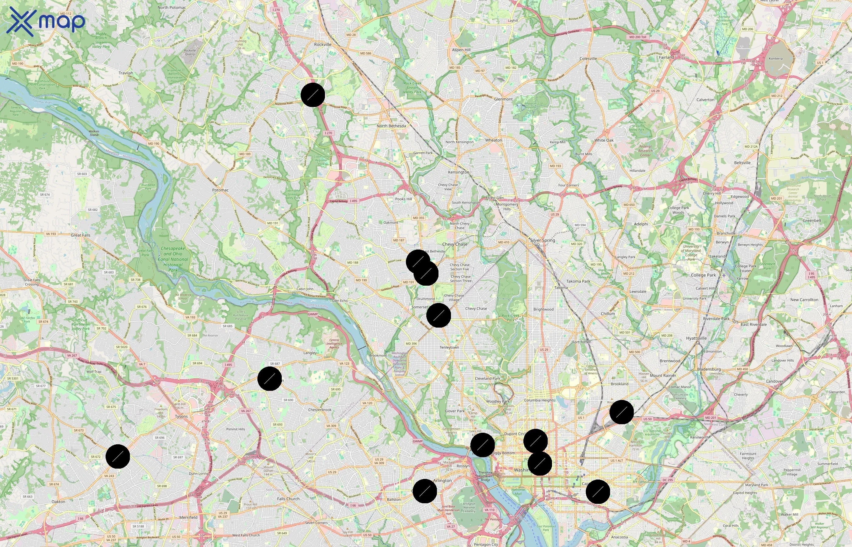 Compass area coverage