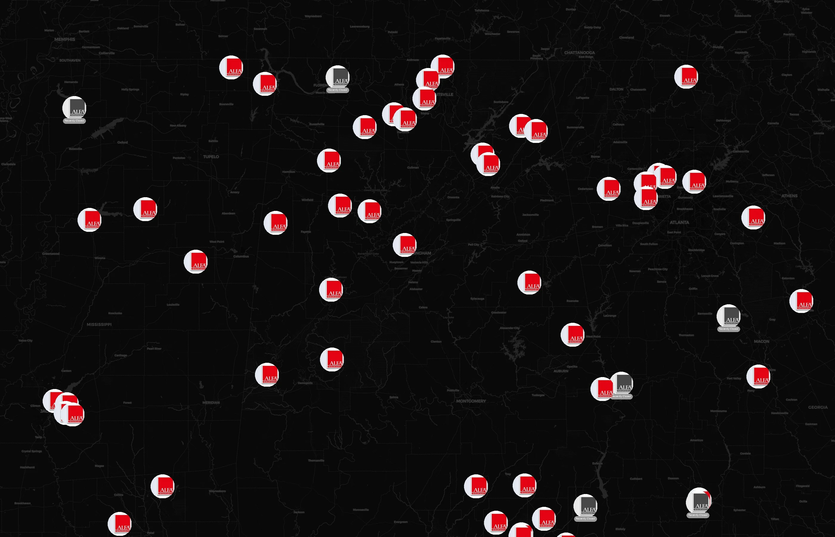 Alfa Insurance city distribution