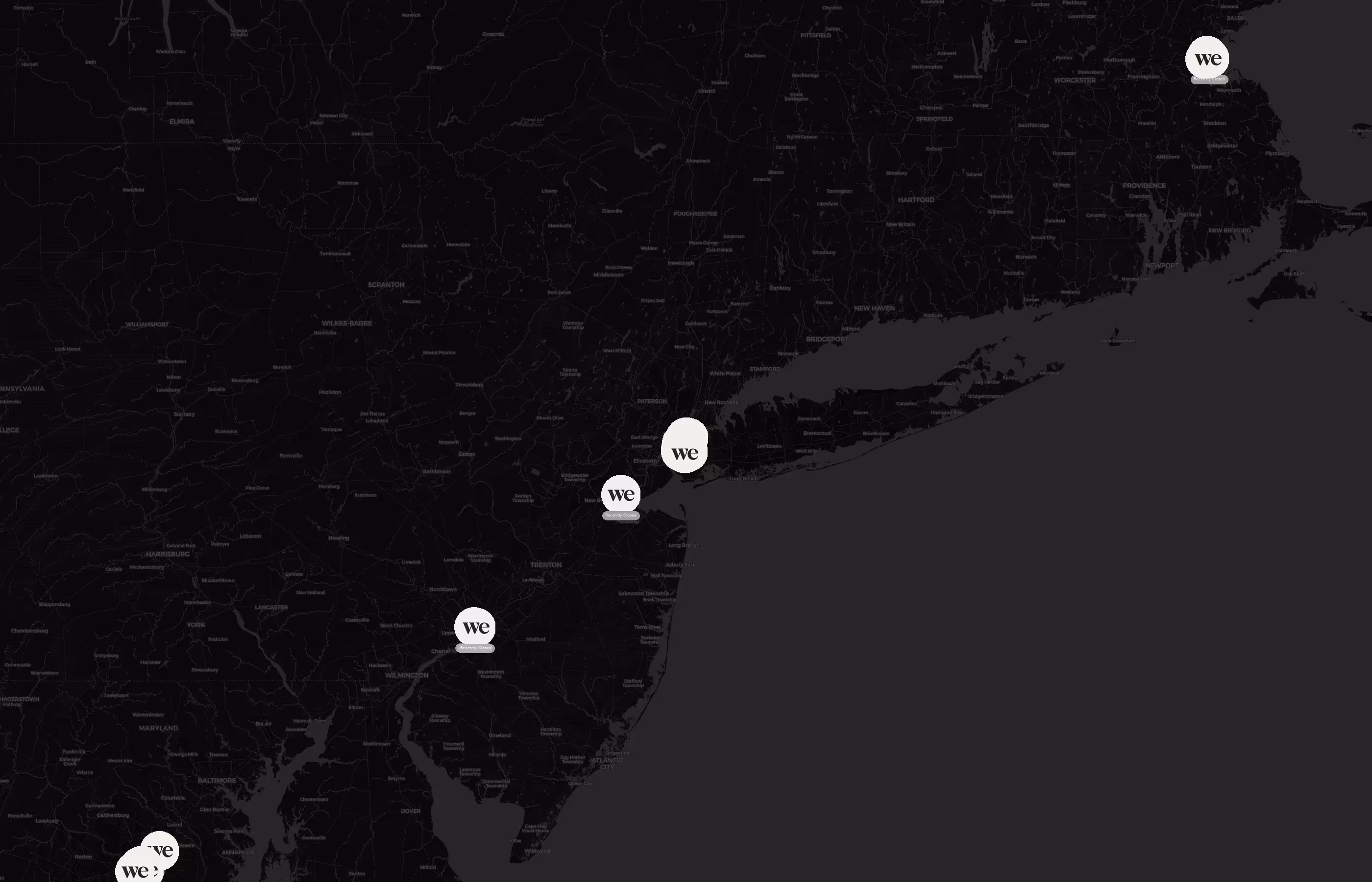 WeWork city distribution