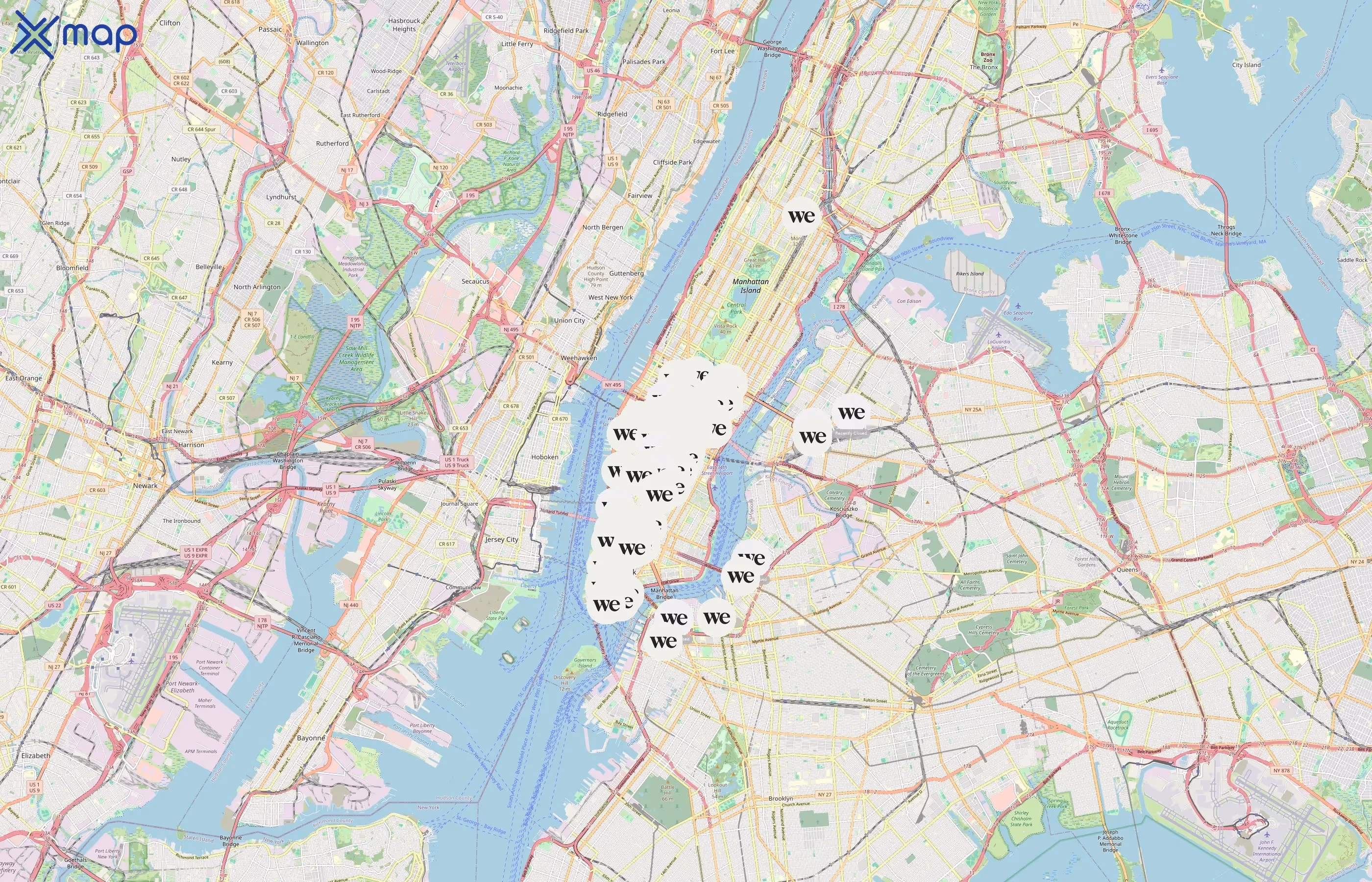 WeWork area coverage