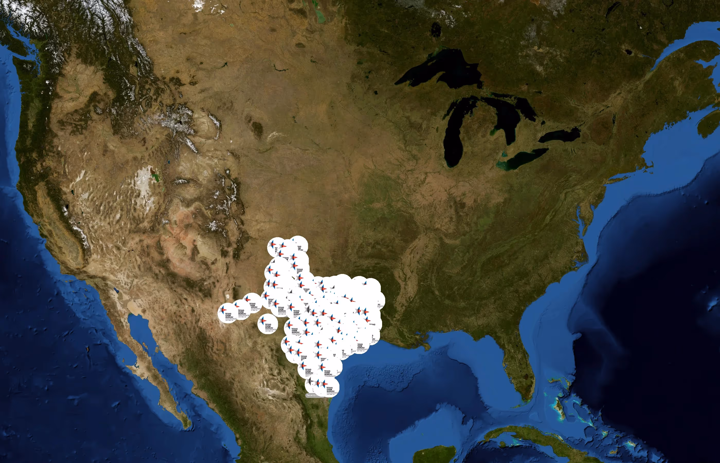 Texas Farm Bureau Insurance state distribution