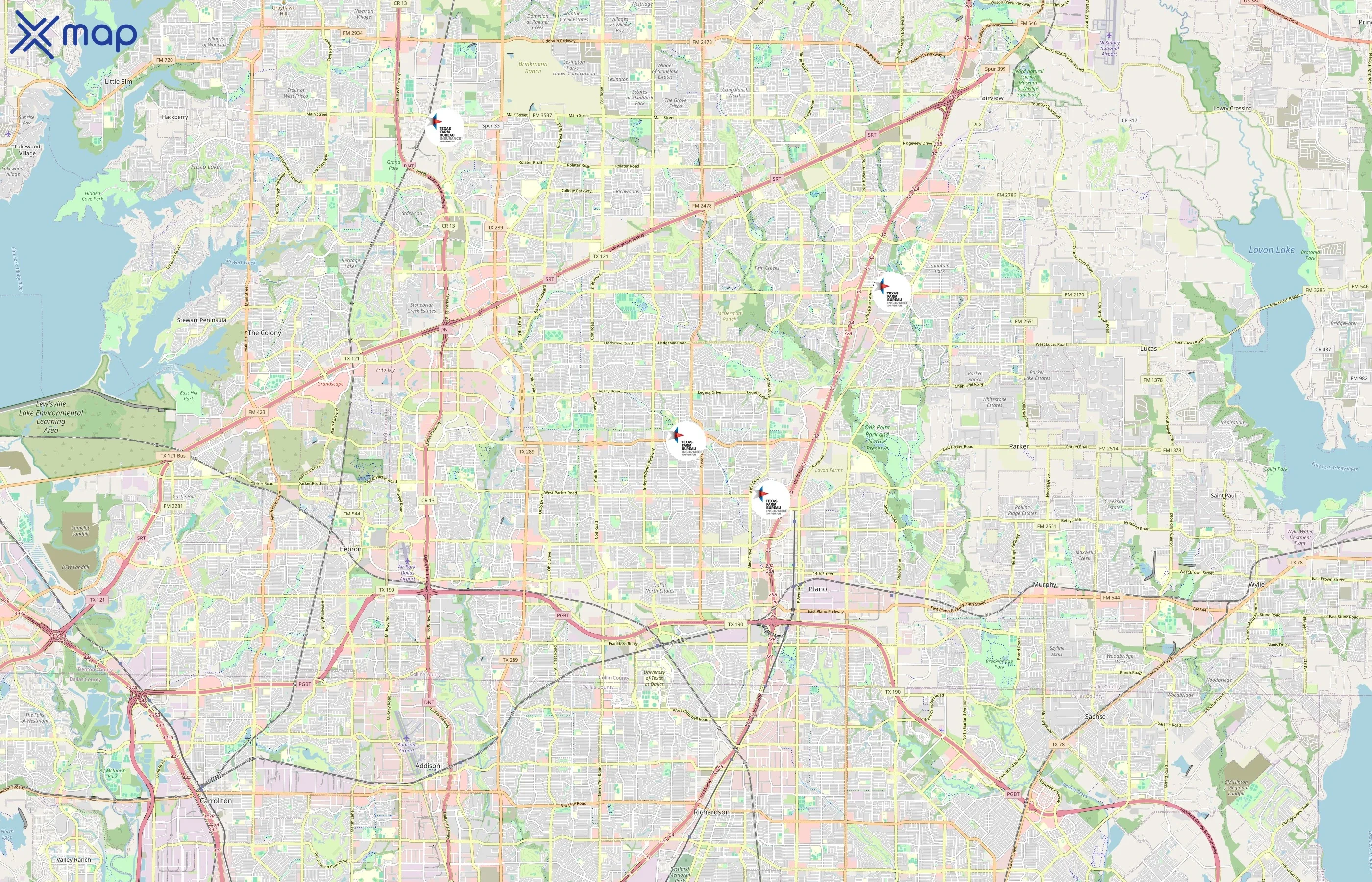 Texas Farm Bureau Insurance area coverage