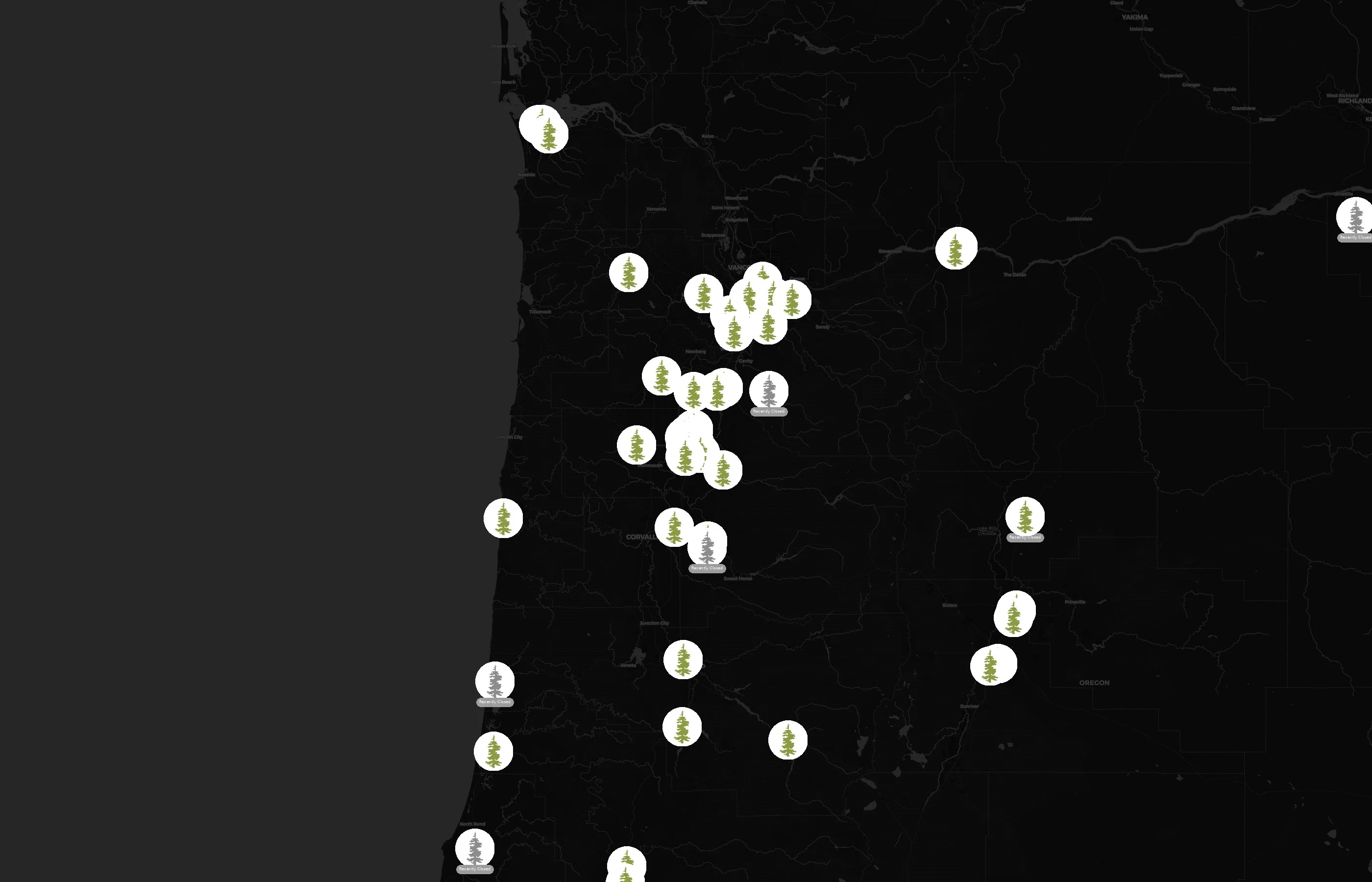 State of Oregon city distribution