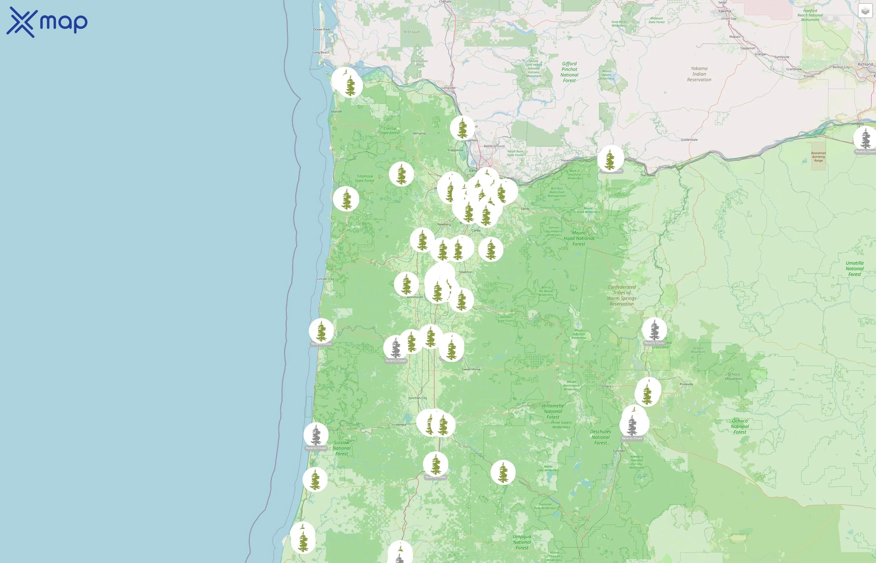 State of Oregon street hotspots