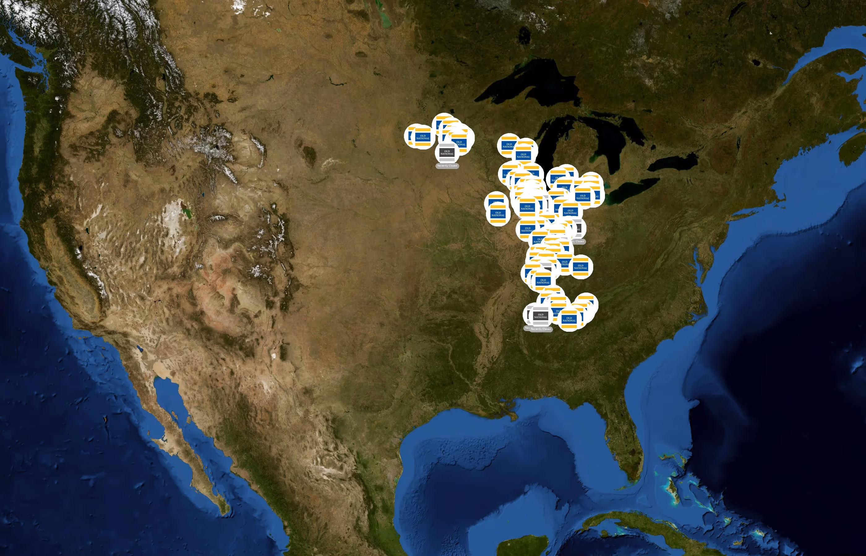 Old National Bank state distribution