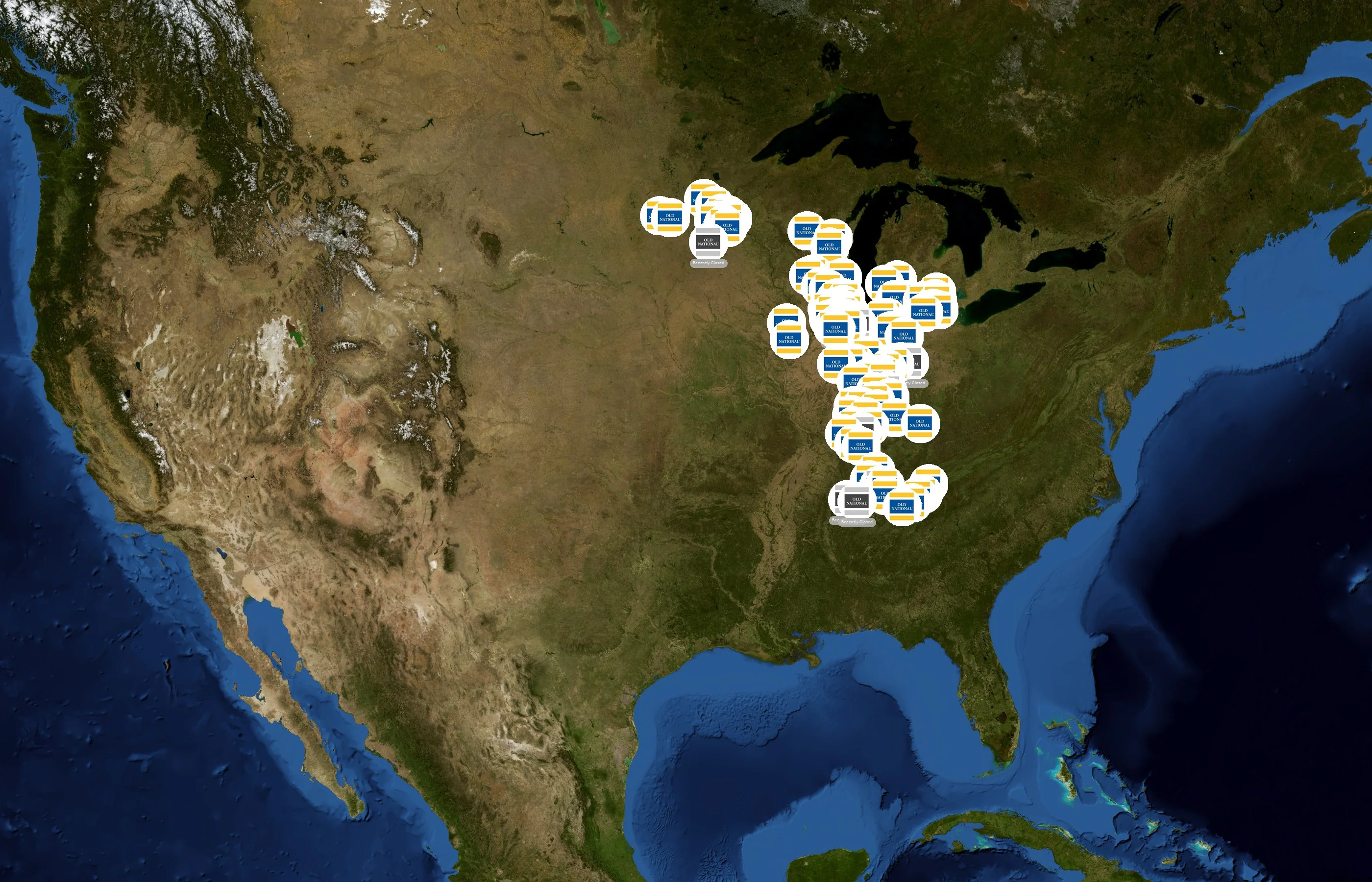 Old National Bank state distribution
