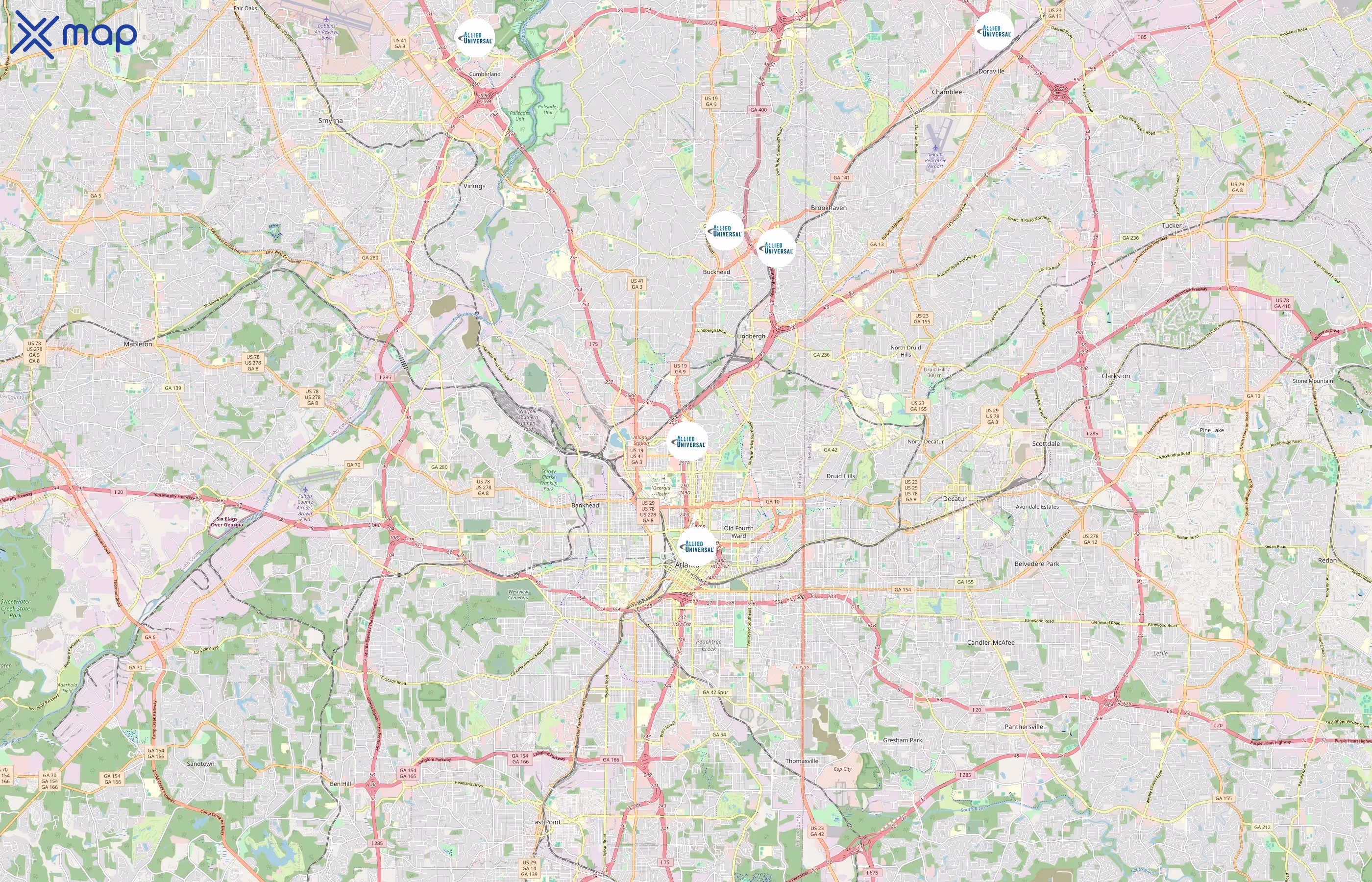 Allied Universal area coverage