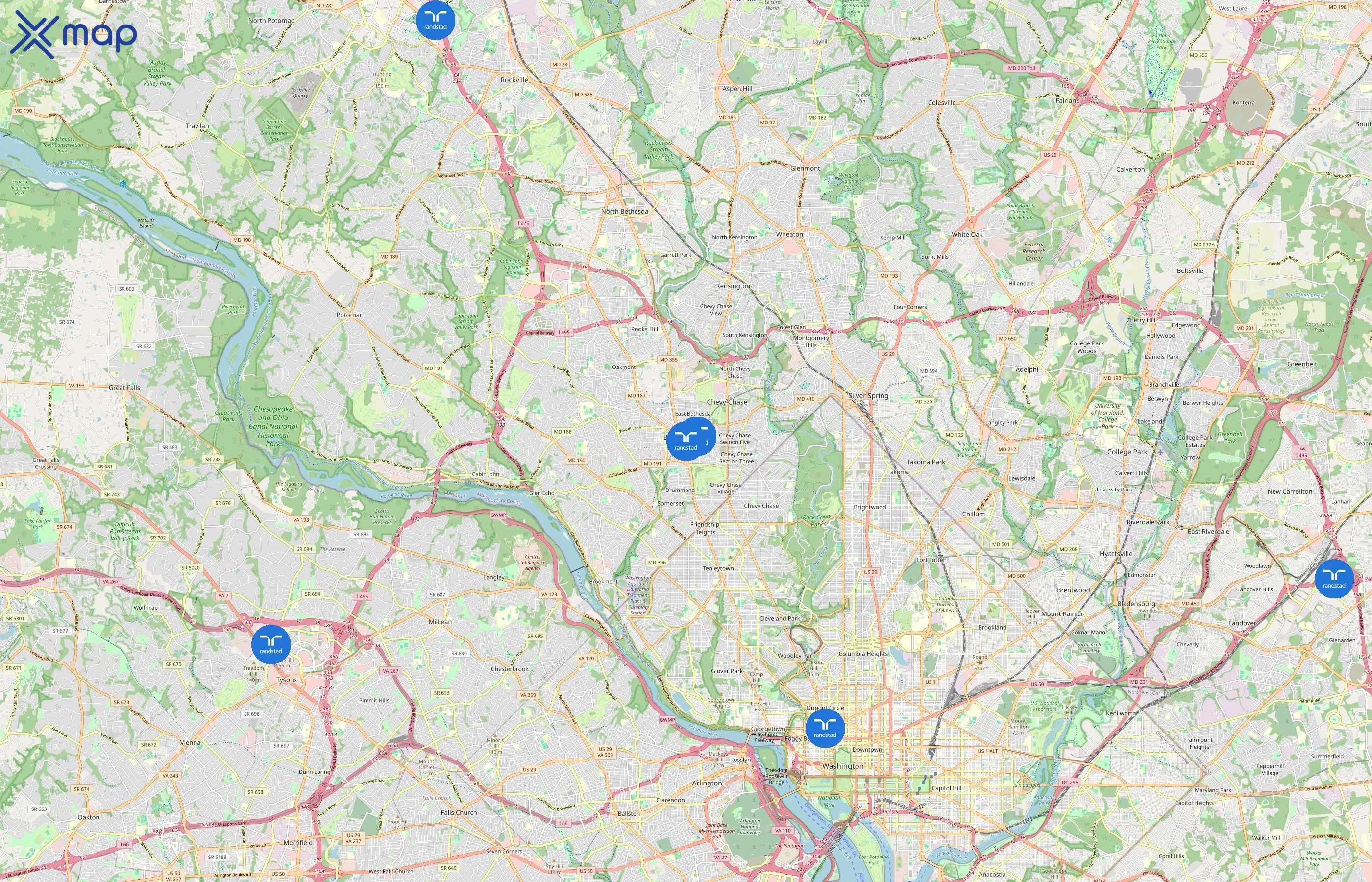 Randstad area coverage