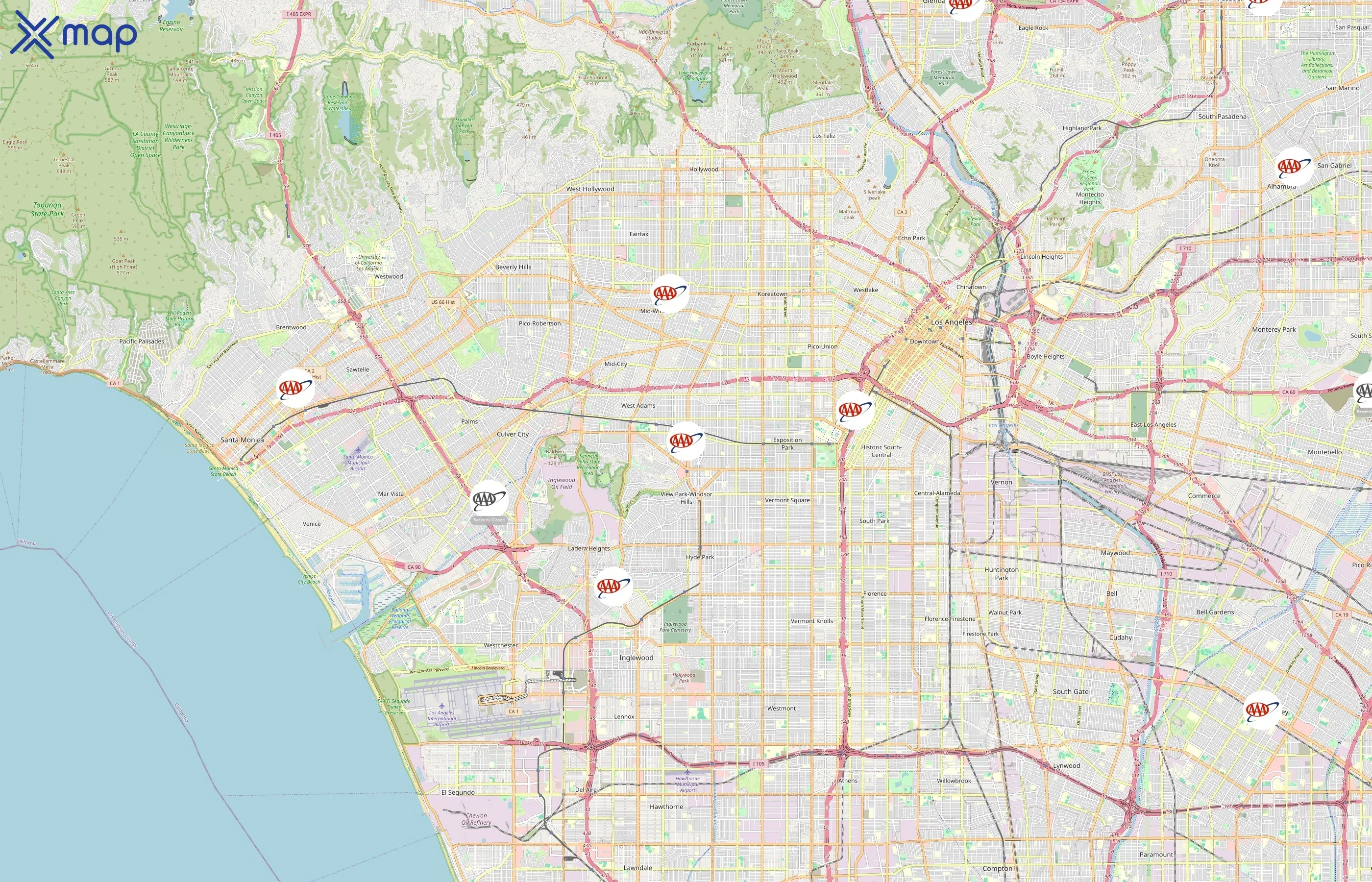 American Automobile Association area coverage