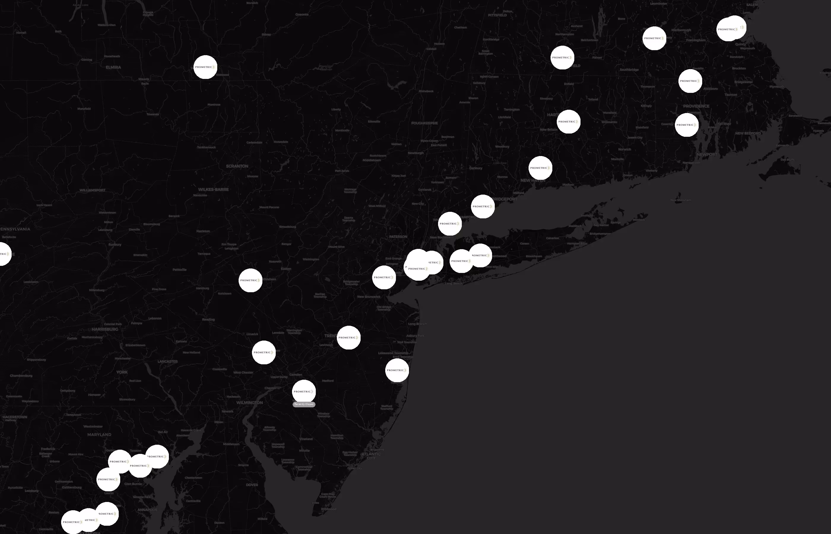 Prometric city distribution