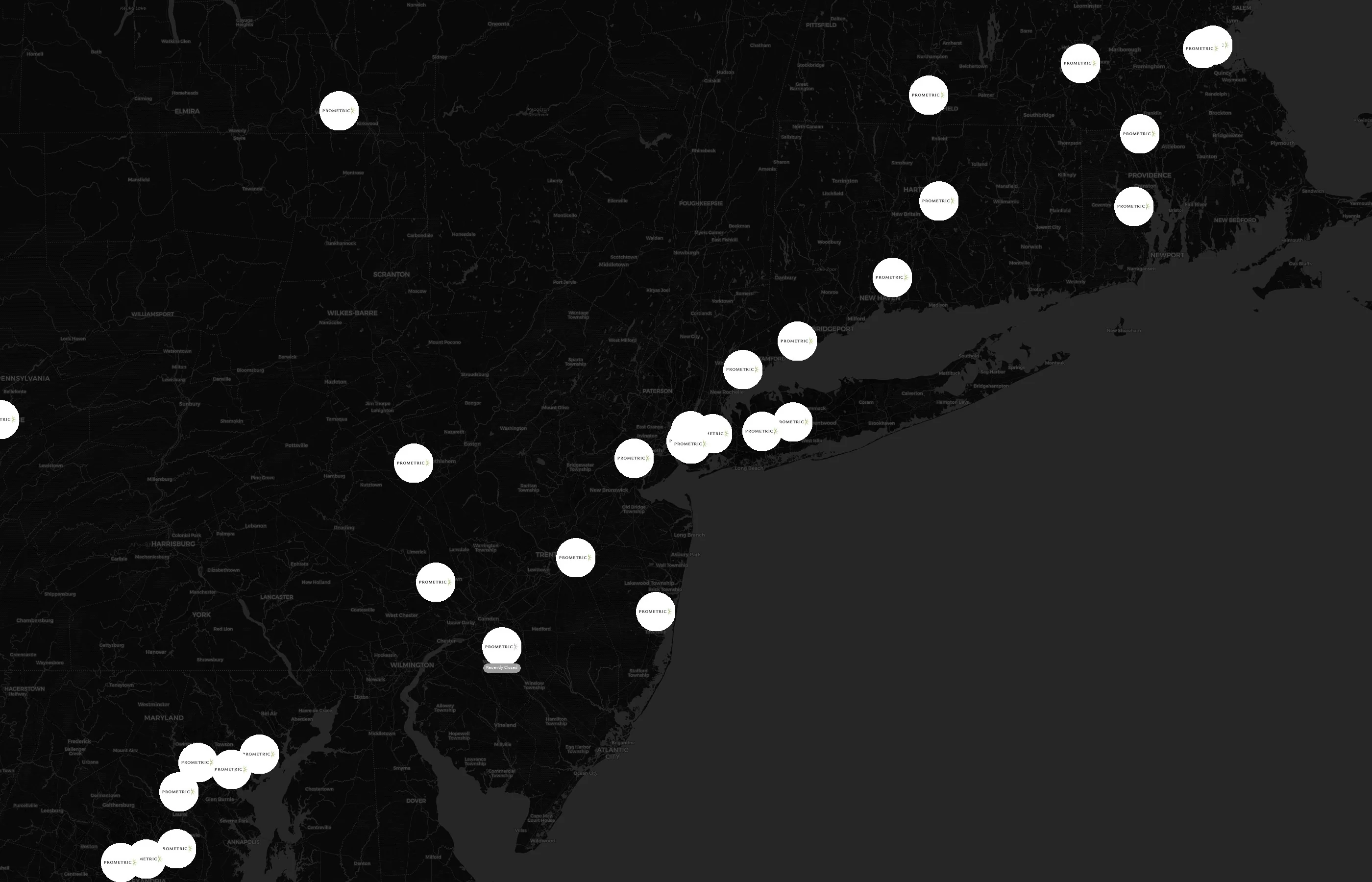 Prometric city distribution