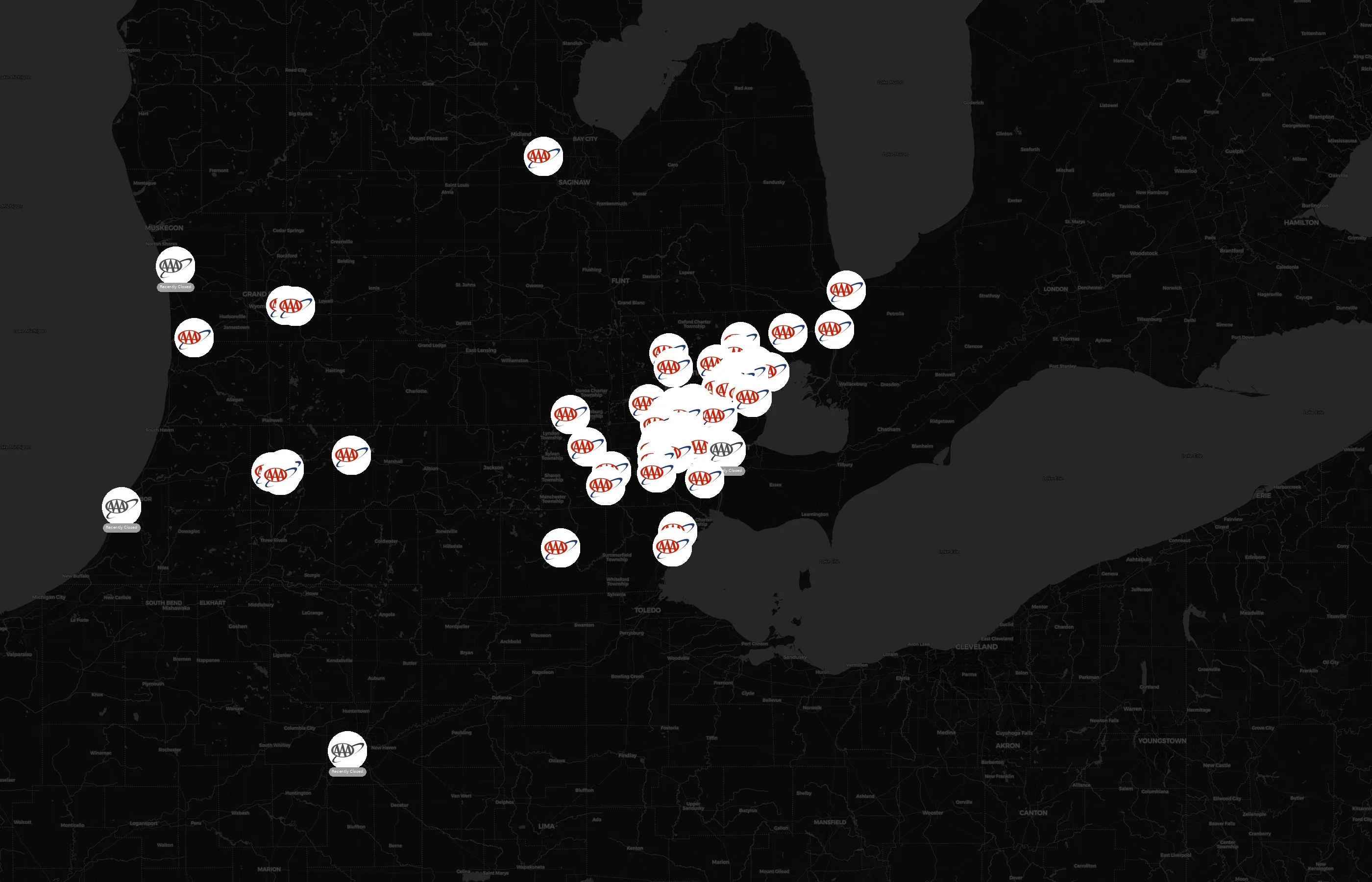 AAA city distribution