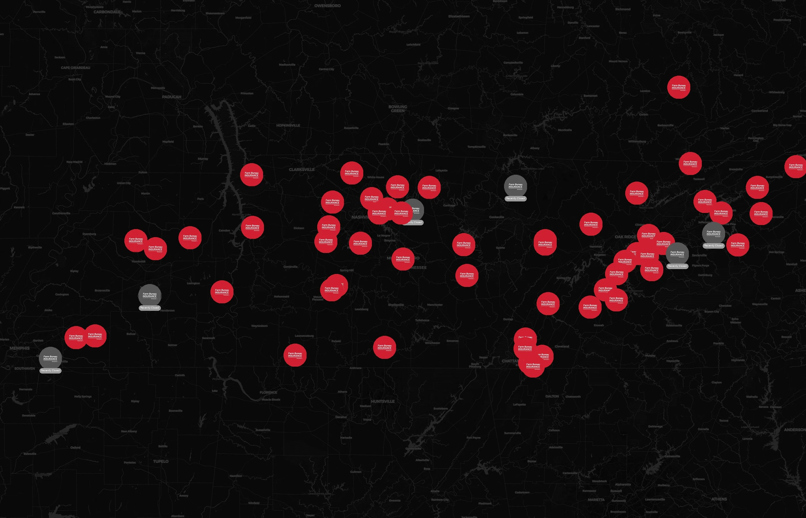 Farm Bureau Insurance city distribution