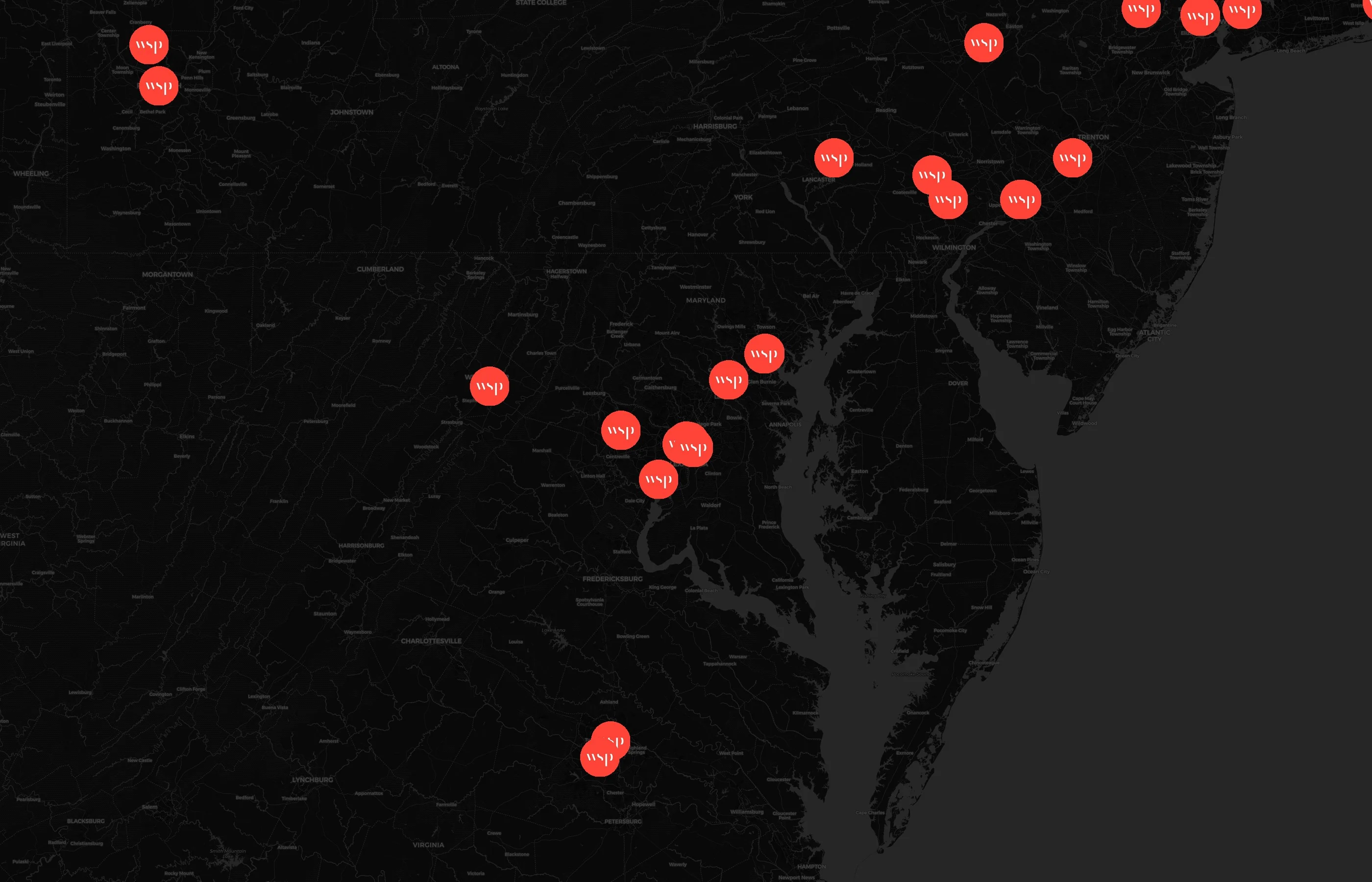 WSP city distribution