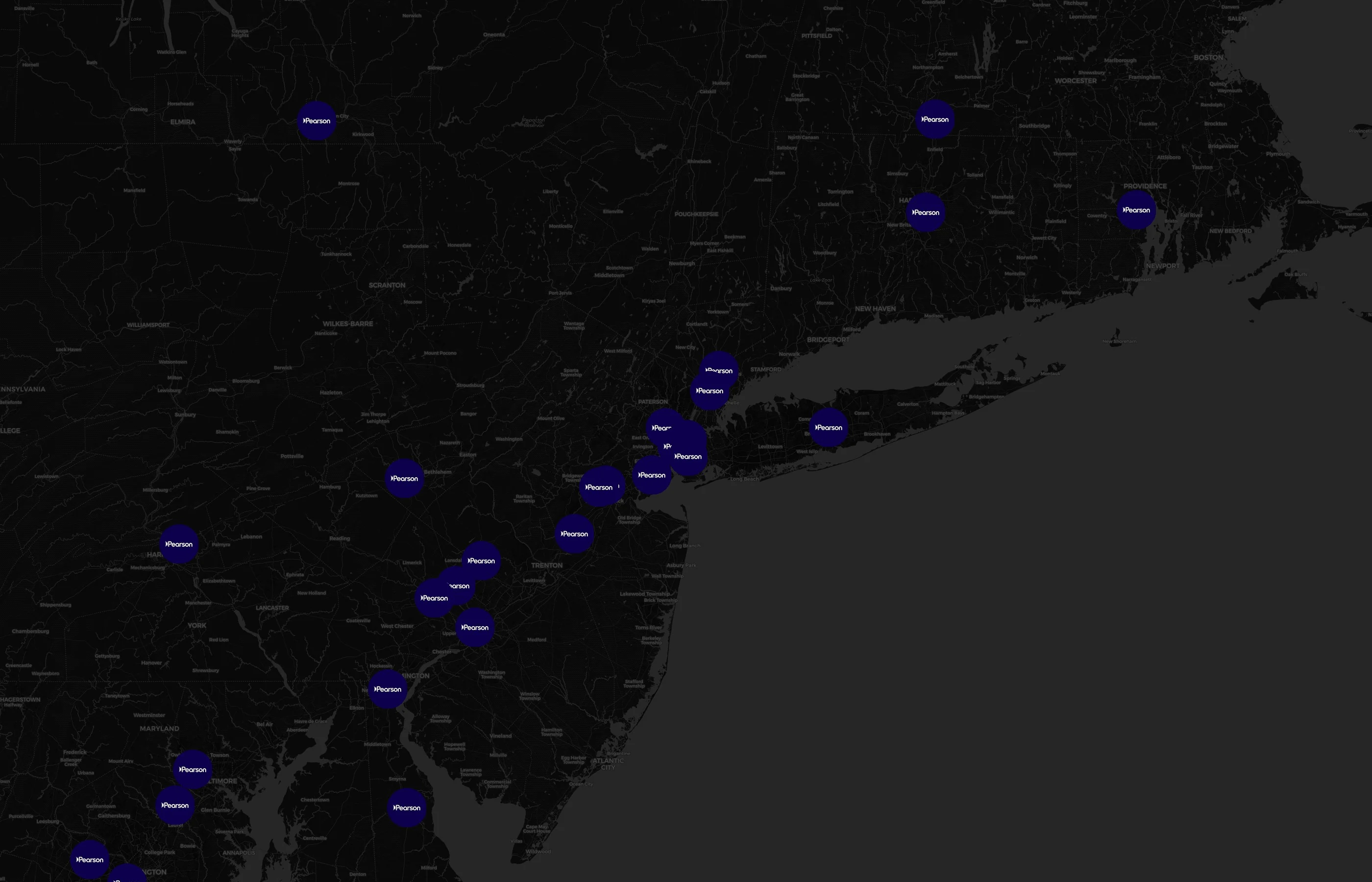Pearson VUE city distribution