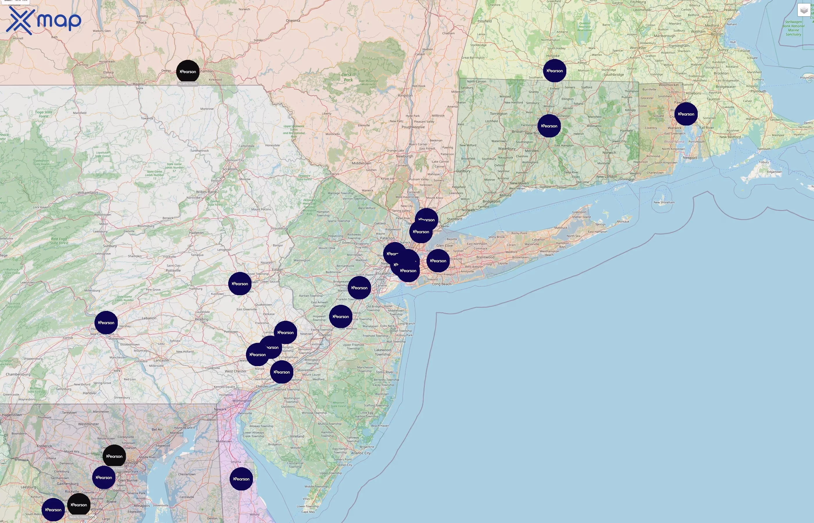 Pearson VUE street hotspots