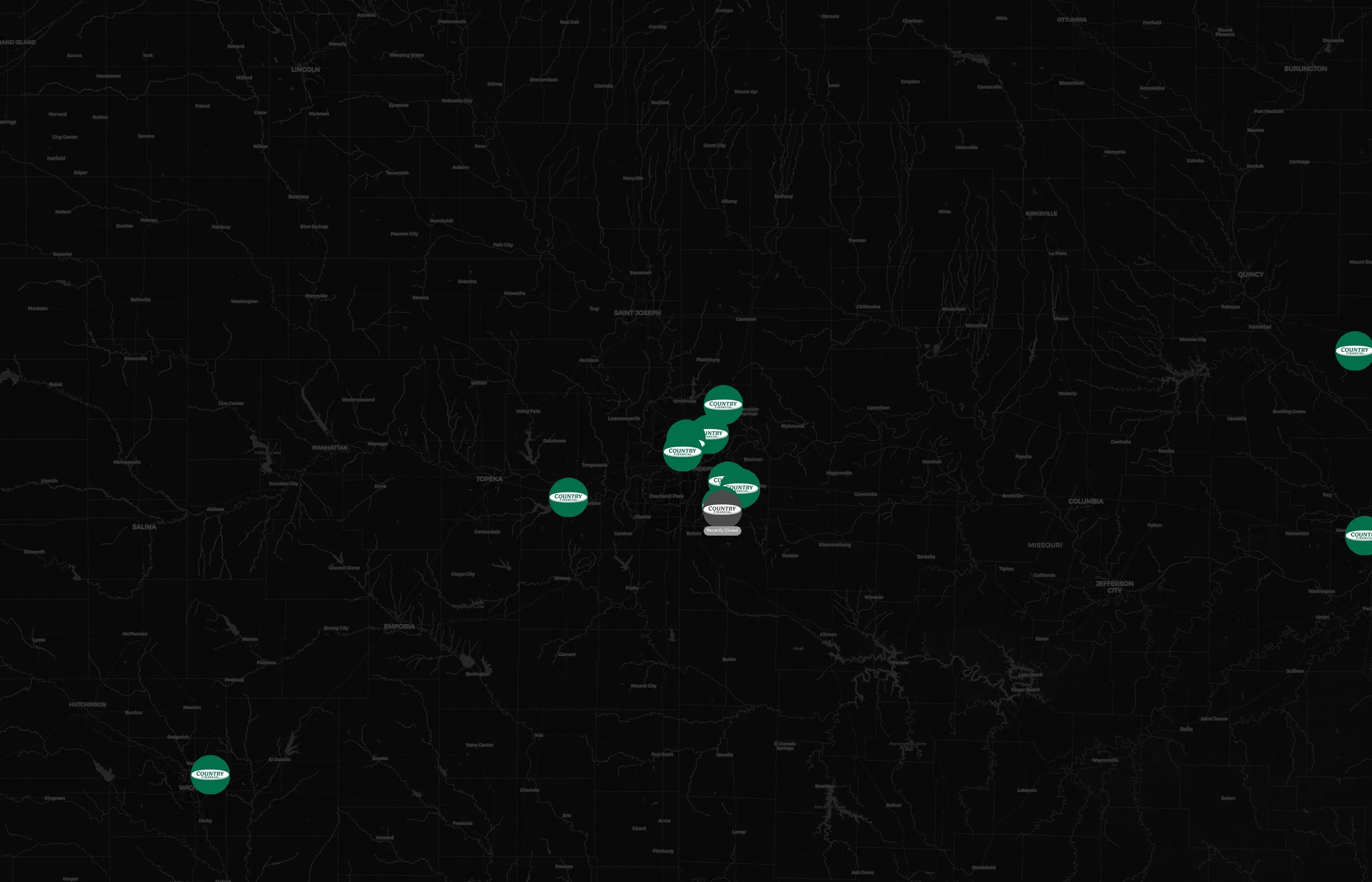 COUNTRY Financial city distribution