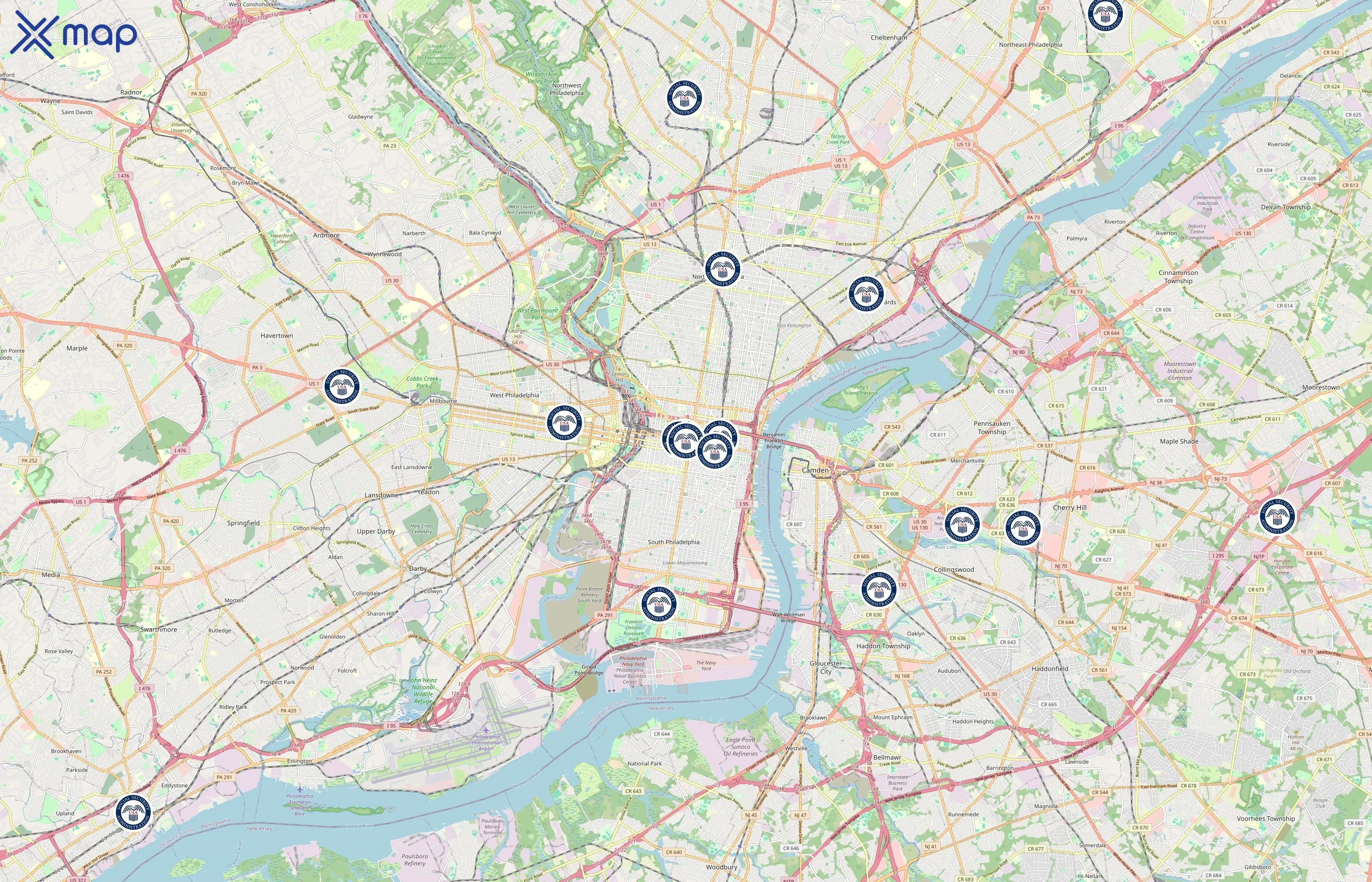 Social Security Administration area coverage