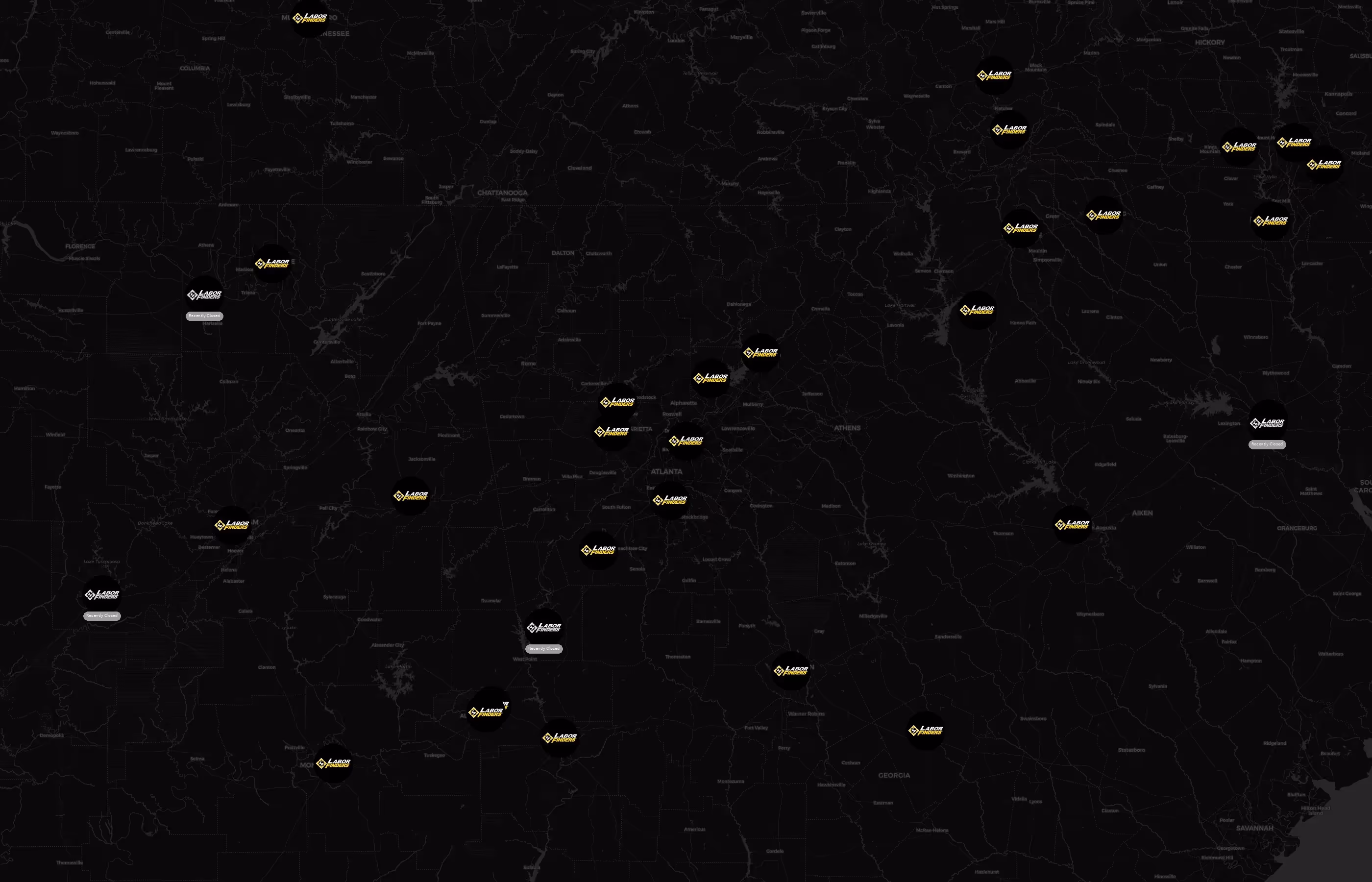 Labor Finders city distribution